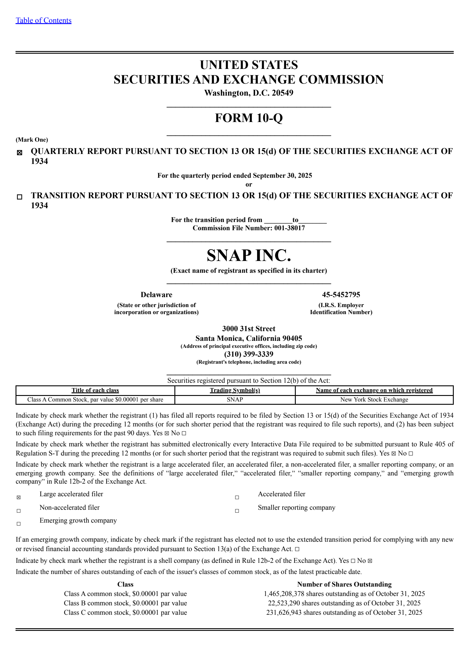 Snap's Q3 2025 Quarterly Report