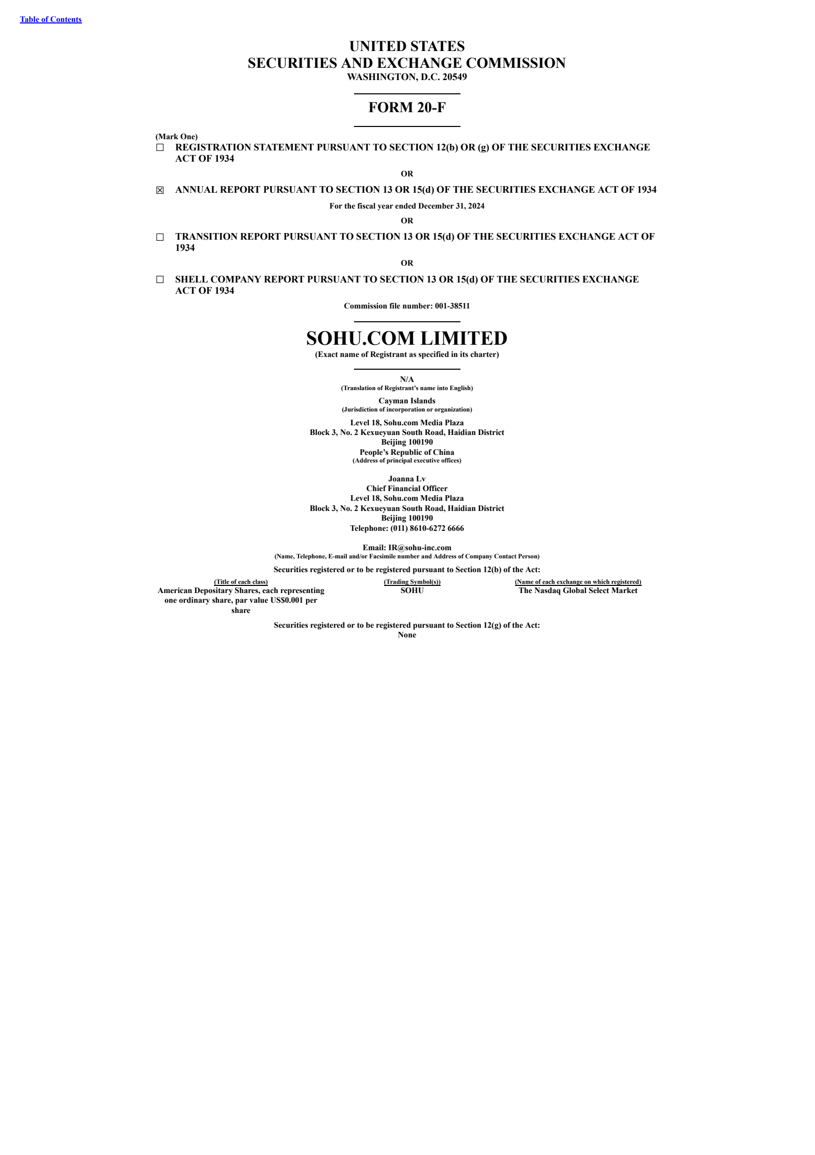 Sohu.com's Q4 2024 Annual Report