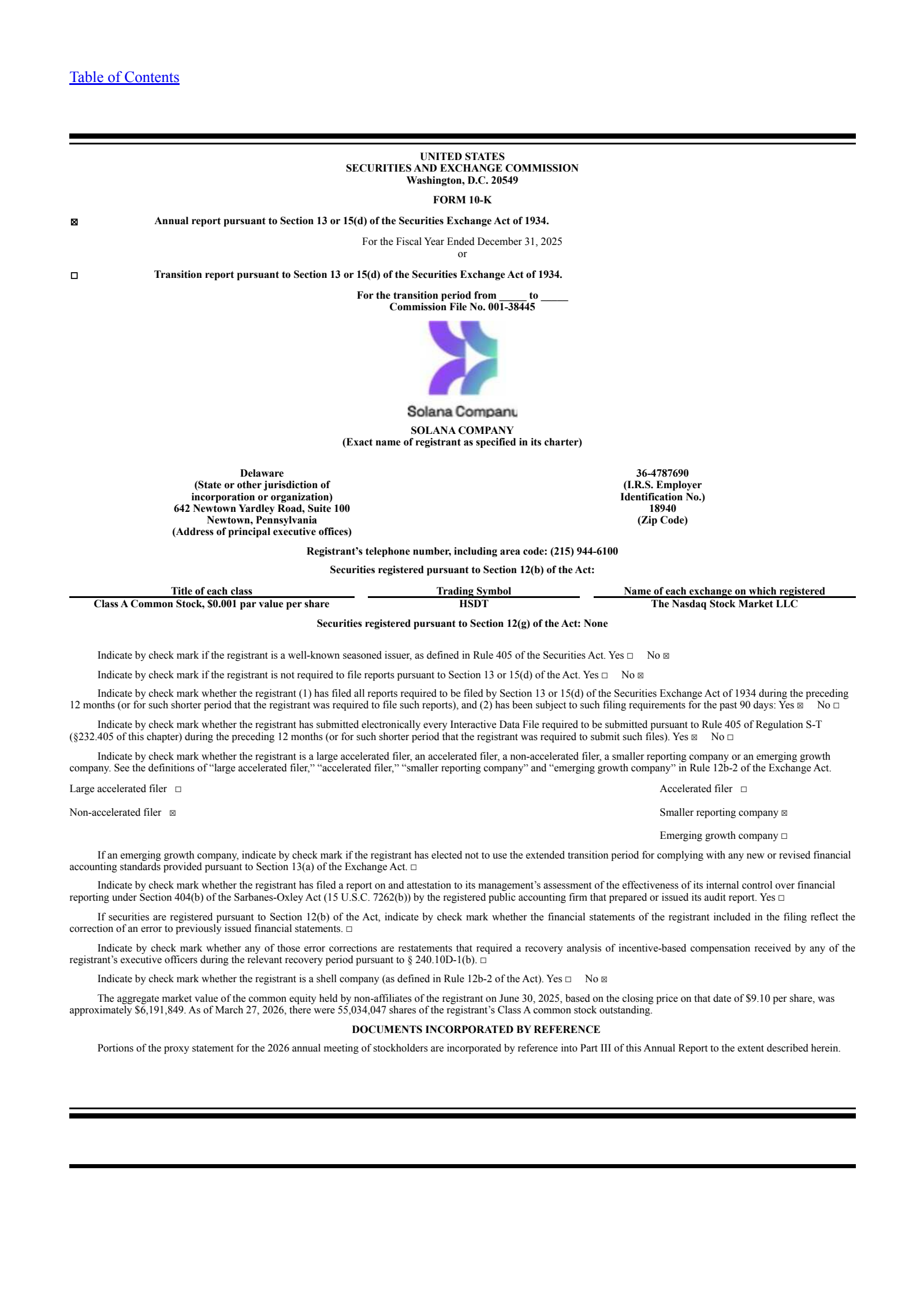 Solana's Q4 2025 Annual report