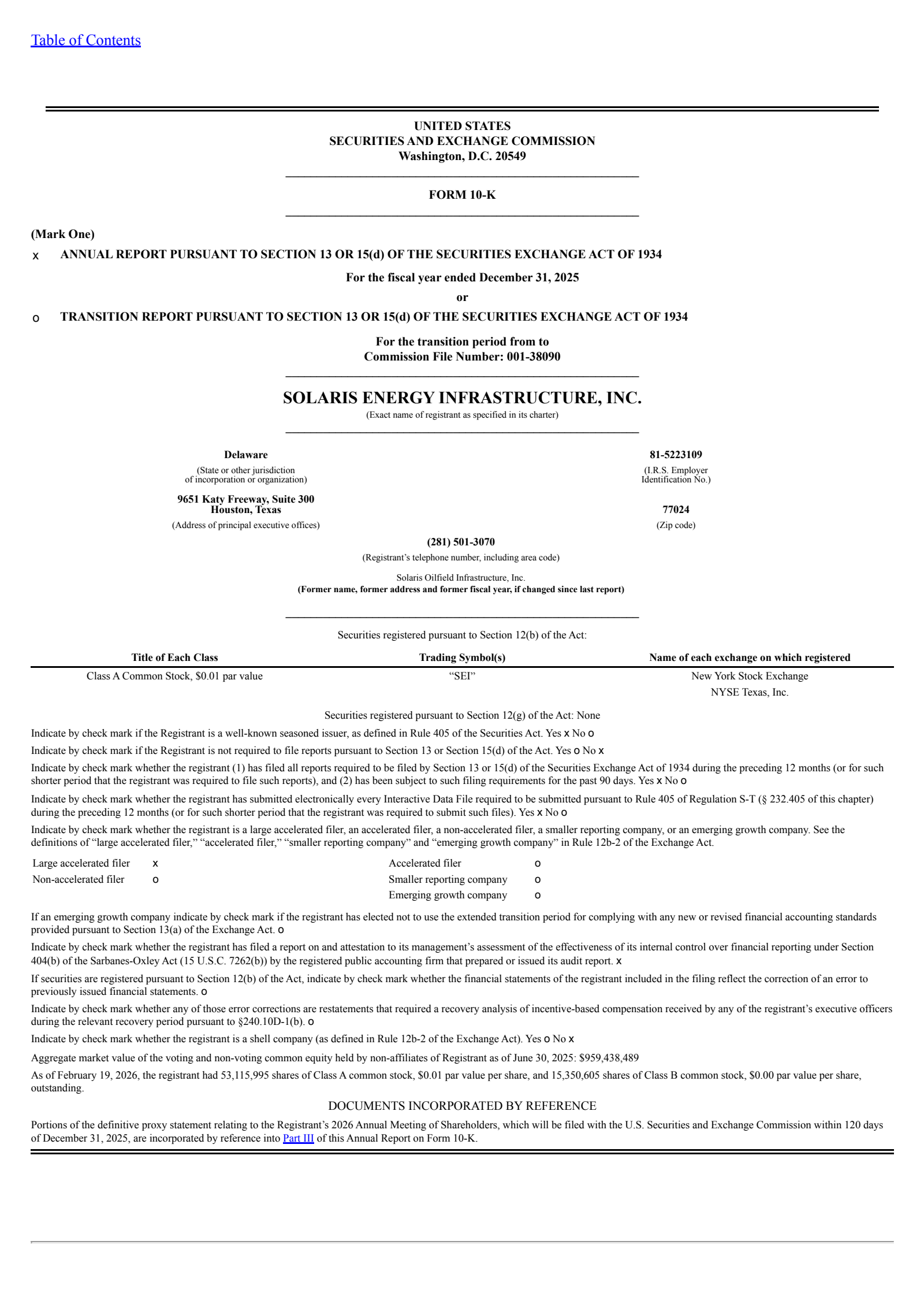 Solaris Energy Infrastructure's Q4 2025 Annual report