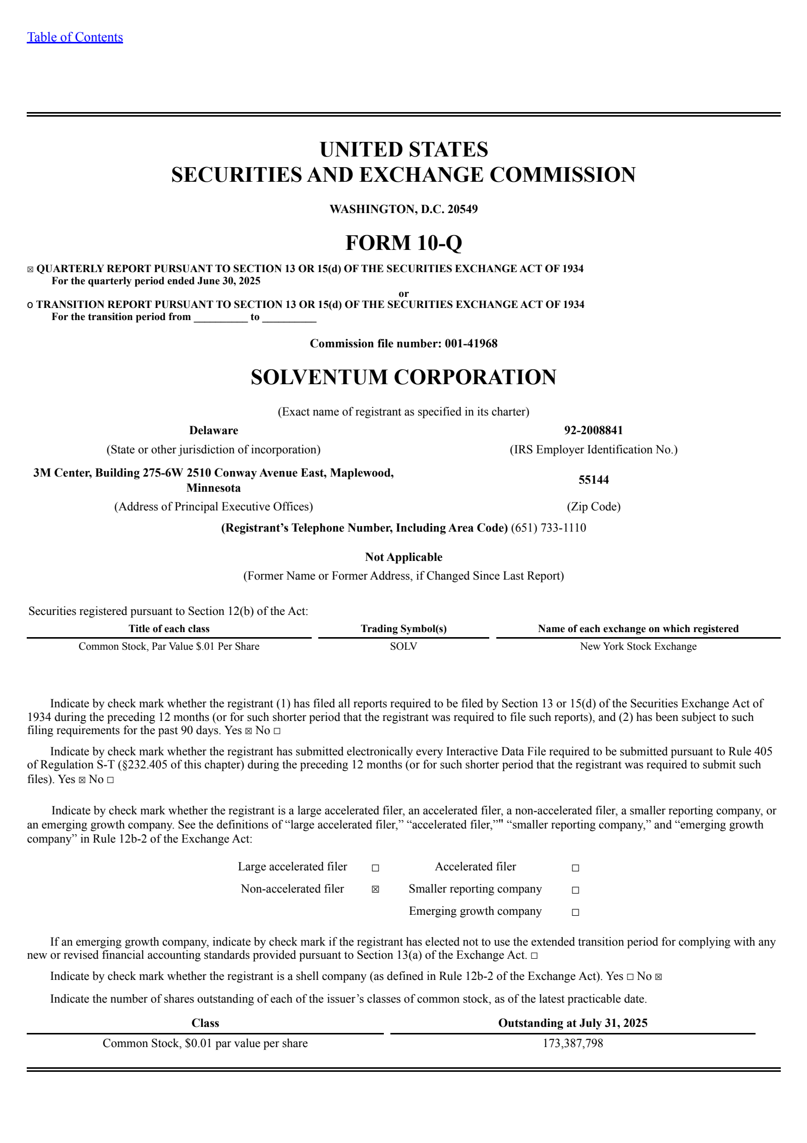 Solventum's Q2 2025 Quarterly report