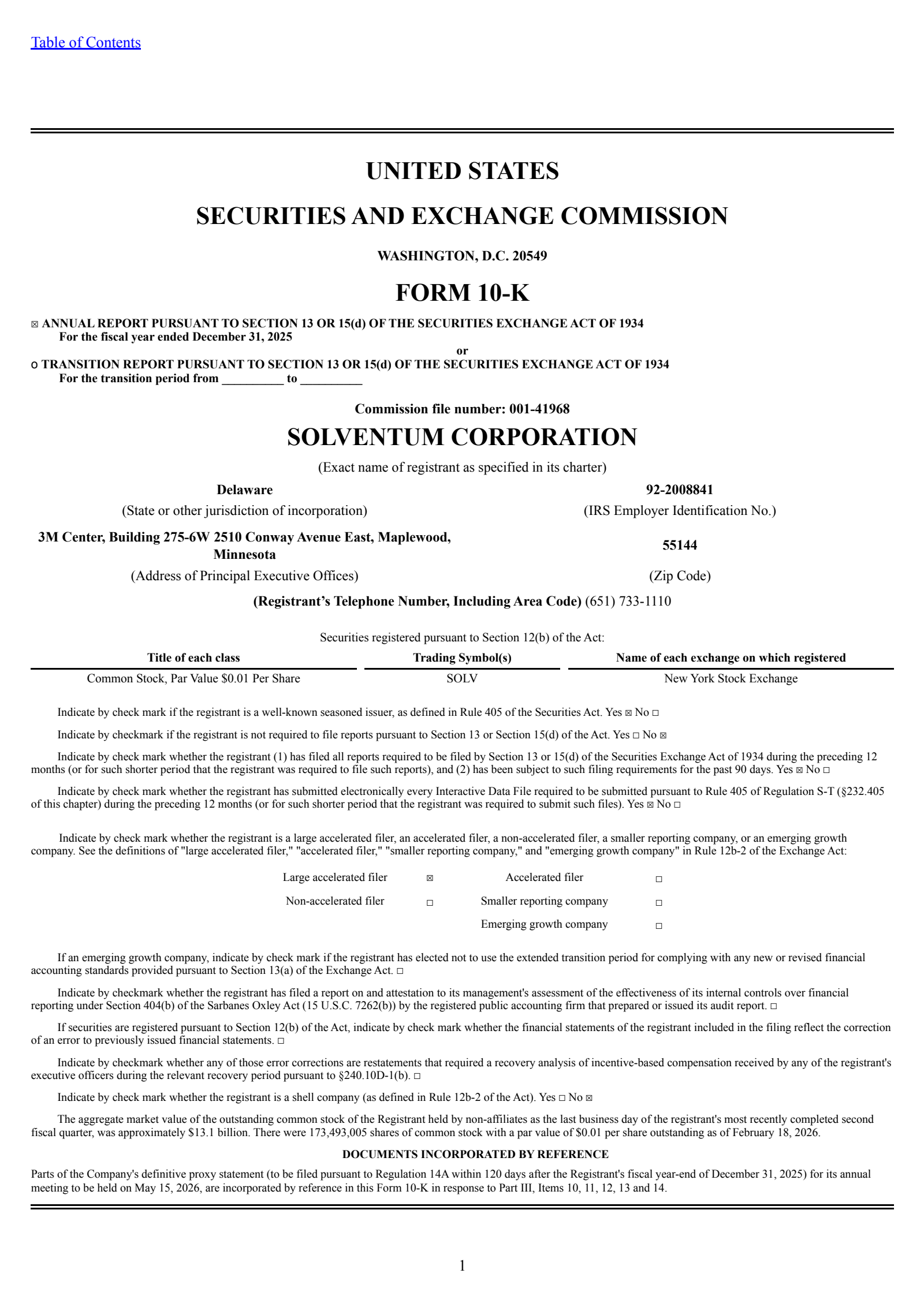 Solventum's Q4 2025 Annual report