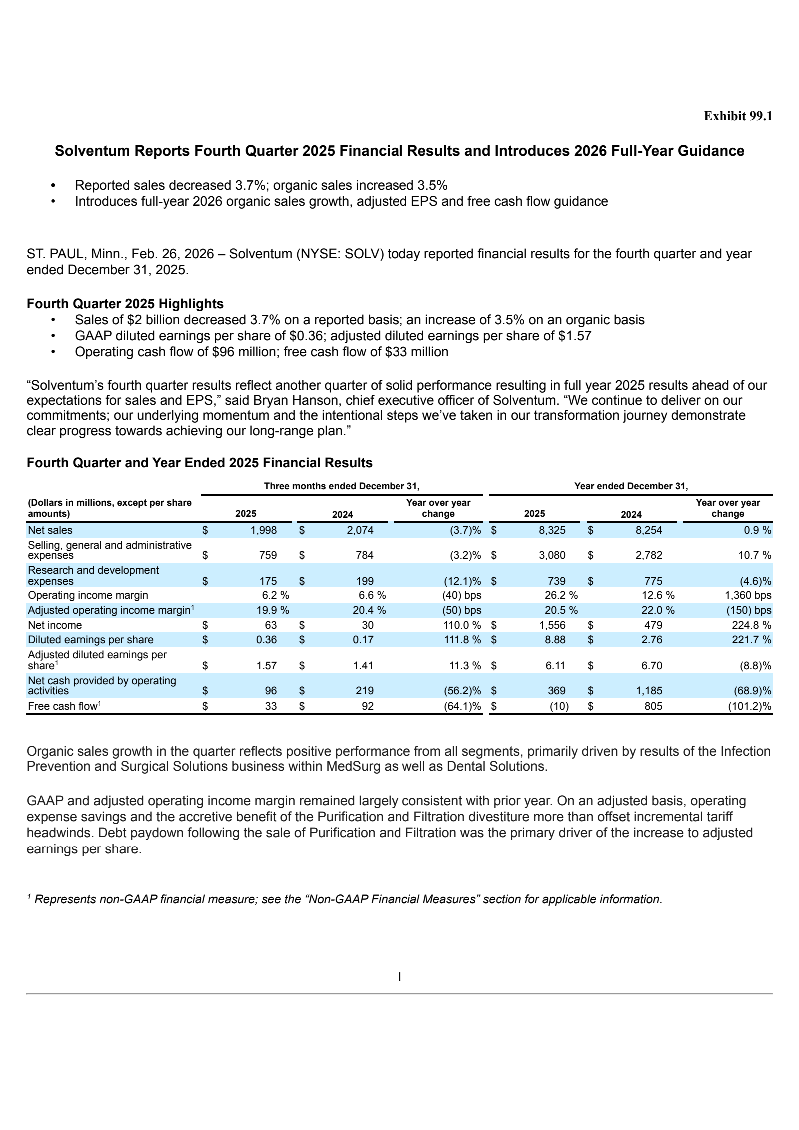 Solventum's Q4 2025 Press Release