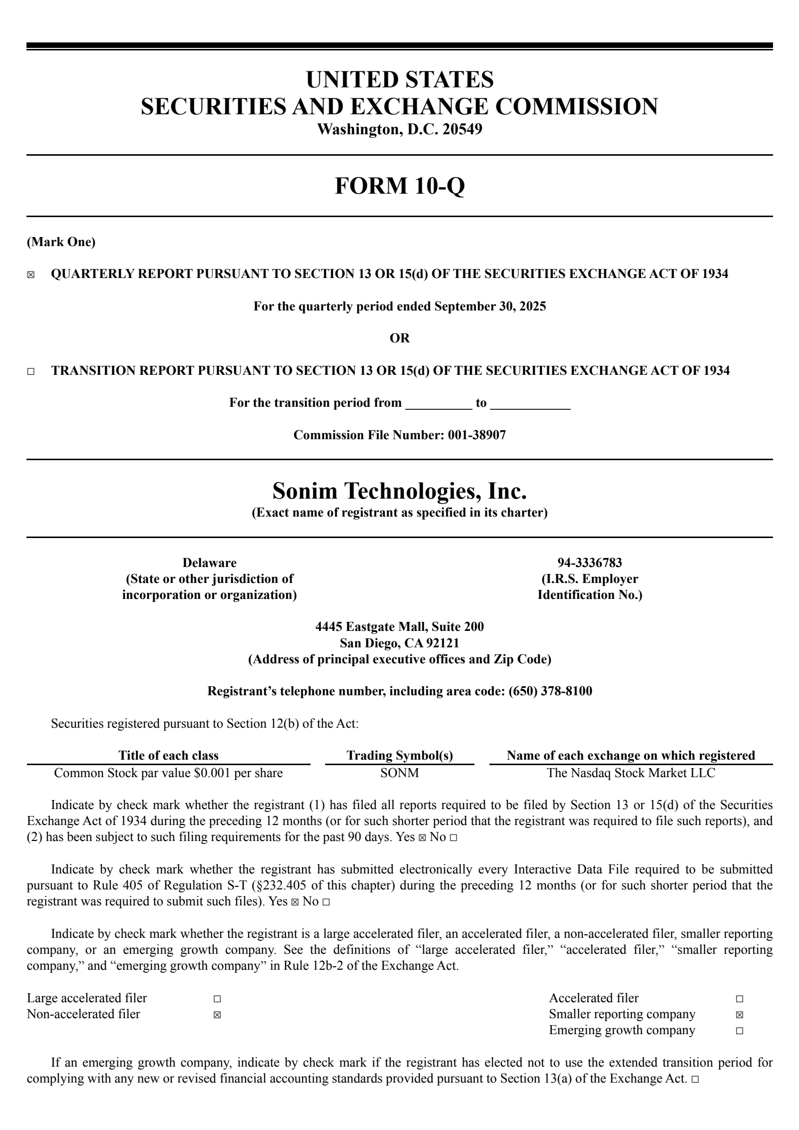 Sonim Technologies' Q3 2025 Quarterly Report