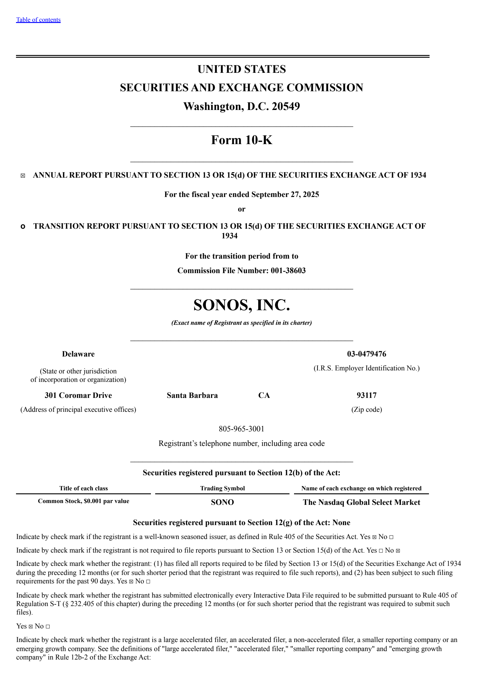 Sonos' Q4 2025 Annual Report