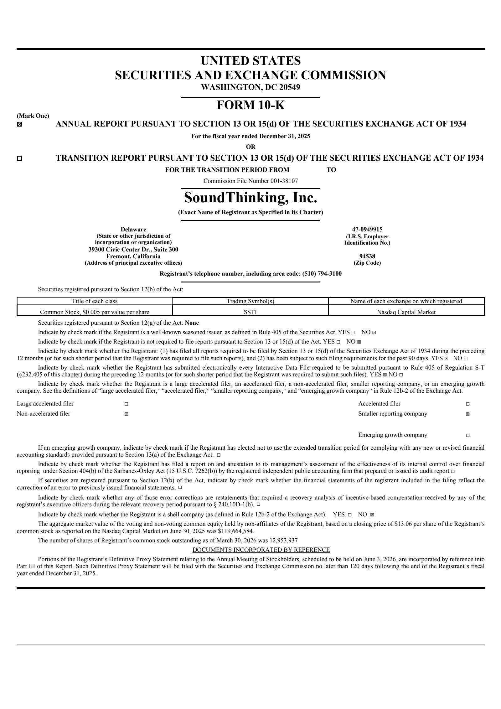 SoundThinking's Q4 2025 Annual report