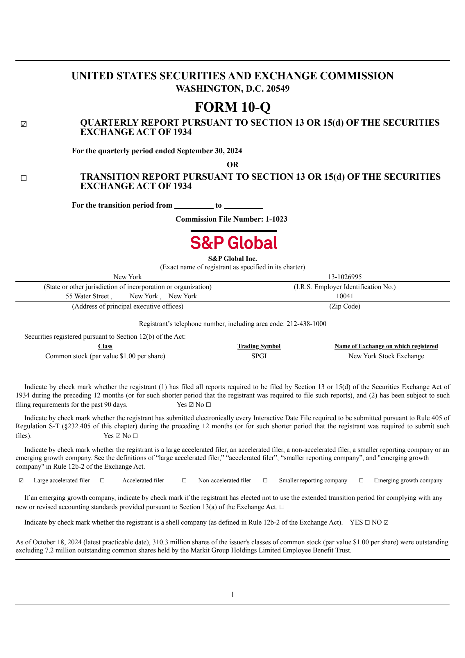 S&P Global's Q3 2024 Quarterly report