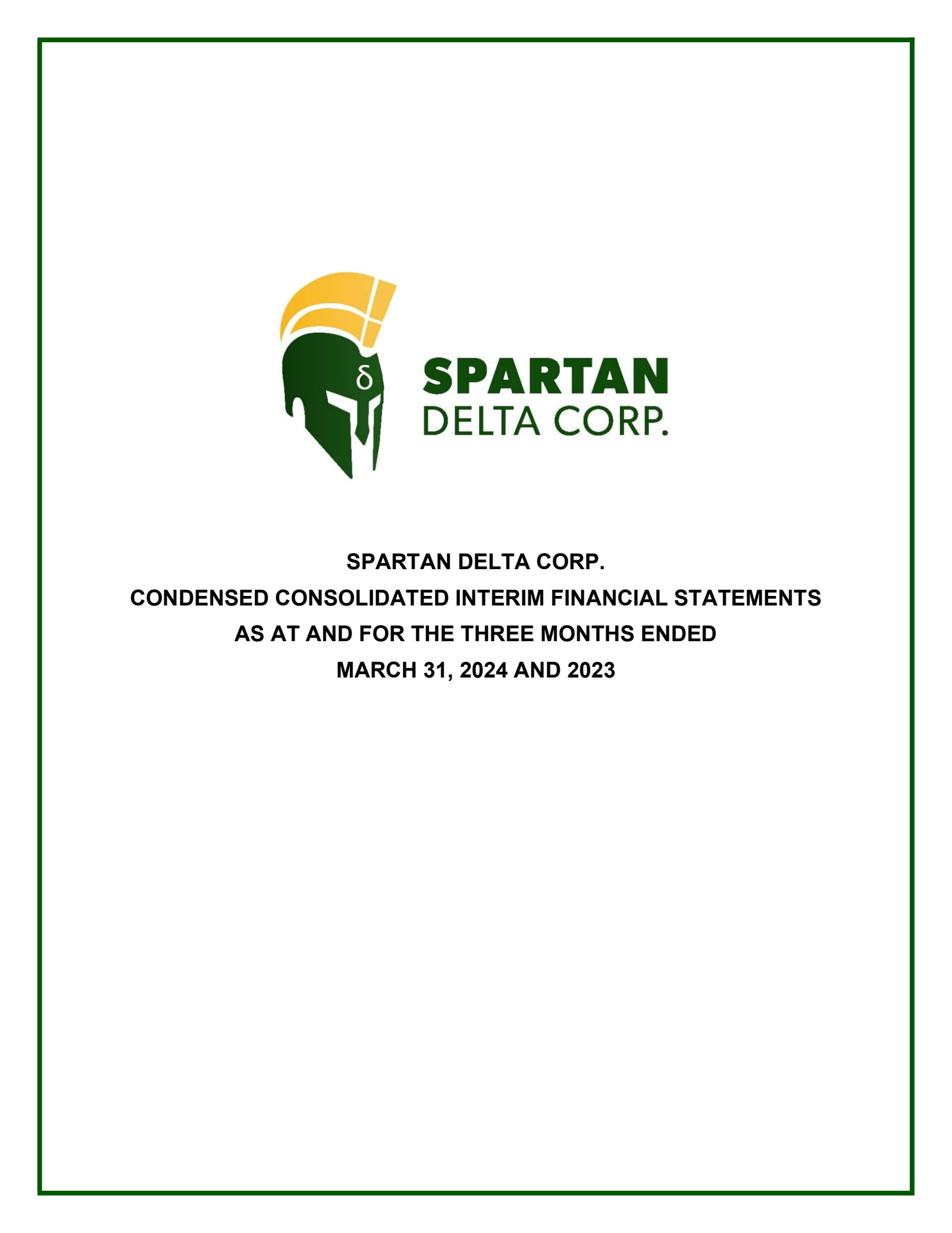 Spartan Delta's Q1 2024 Press Release