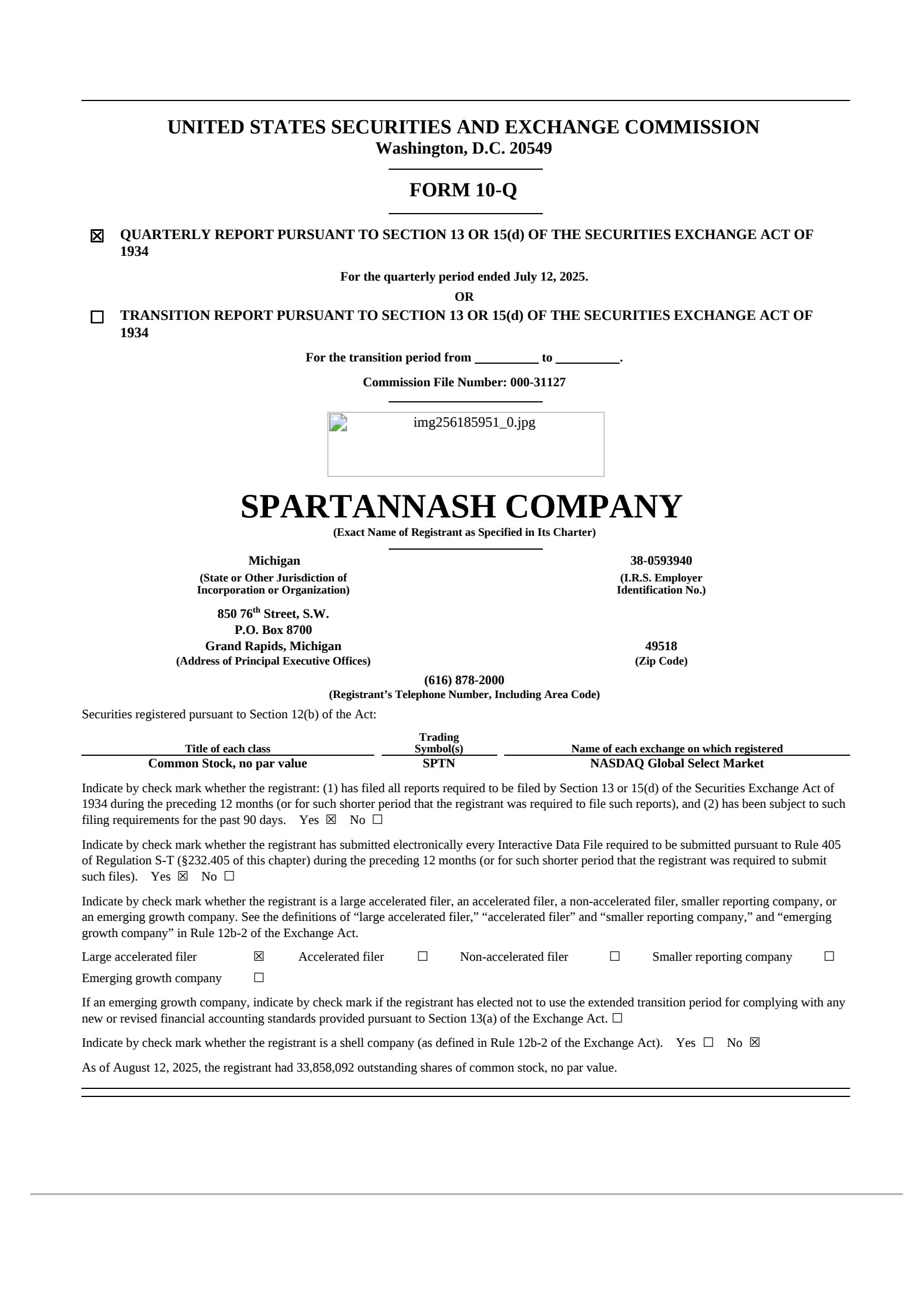 SpartanNash's Q2 2025 Quarterly report