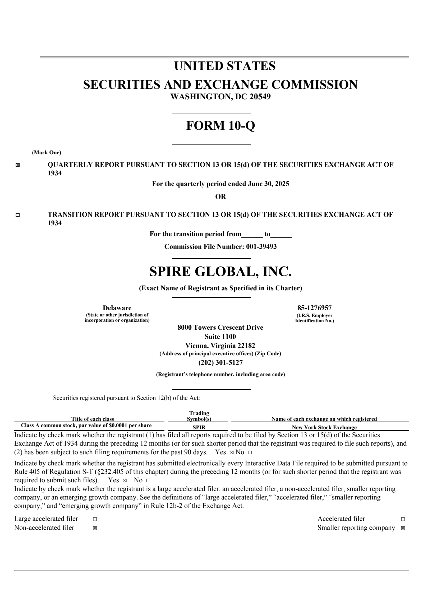 Spire Global's Q2 2025 Quarterly Report