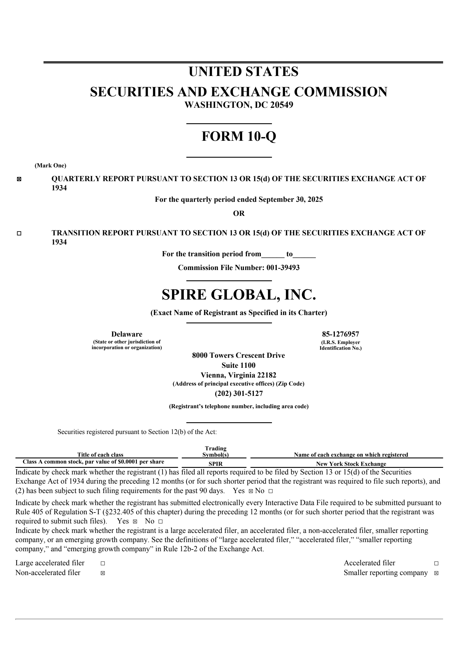 Spire Global's Q3 2025 Quarterly Report
