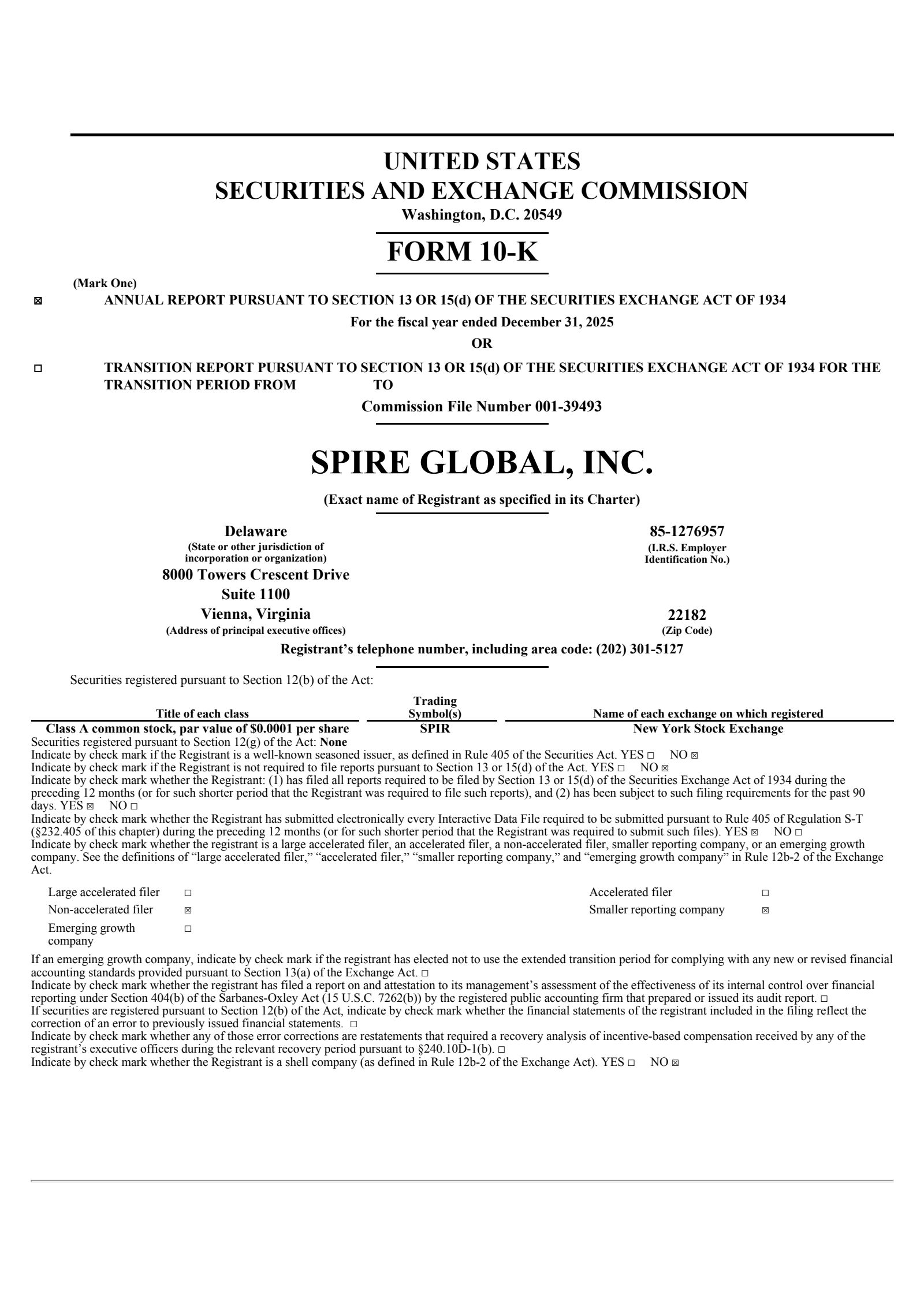Spire Global's Q4 2025 Annual report