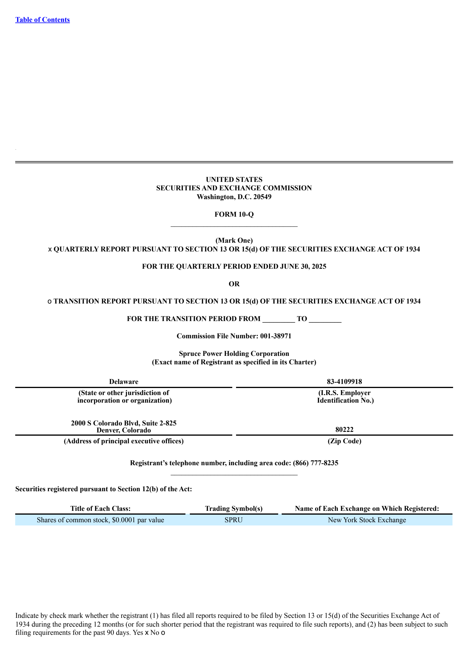 Spruce Power's Q2 2025 Quarterly report