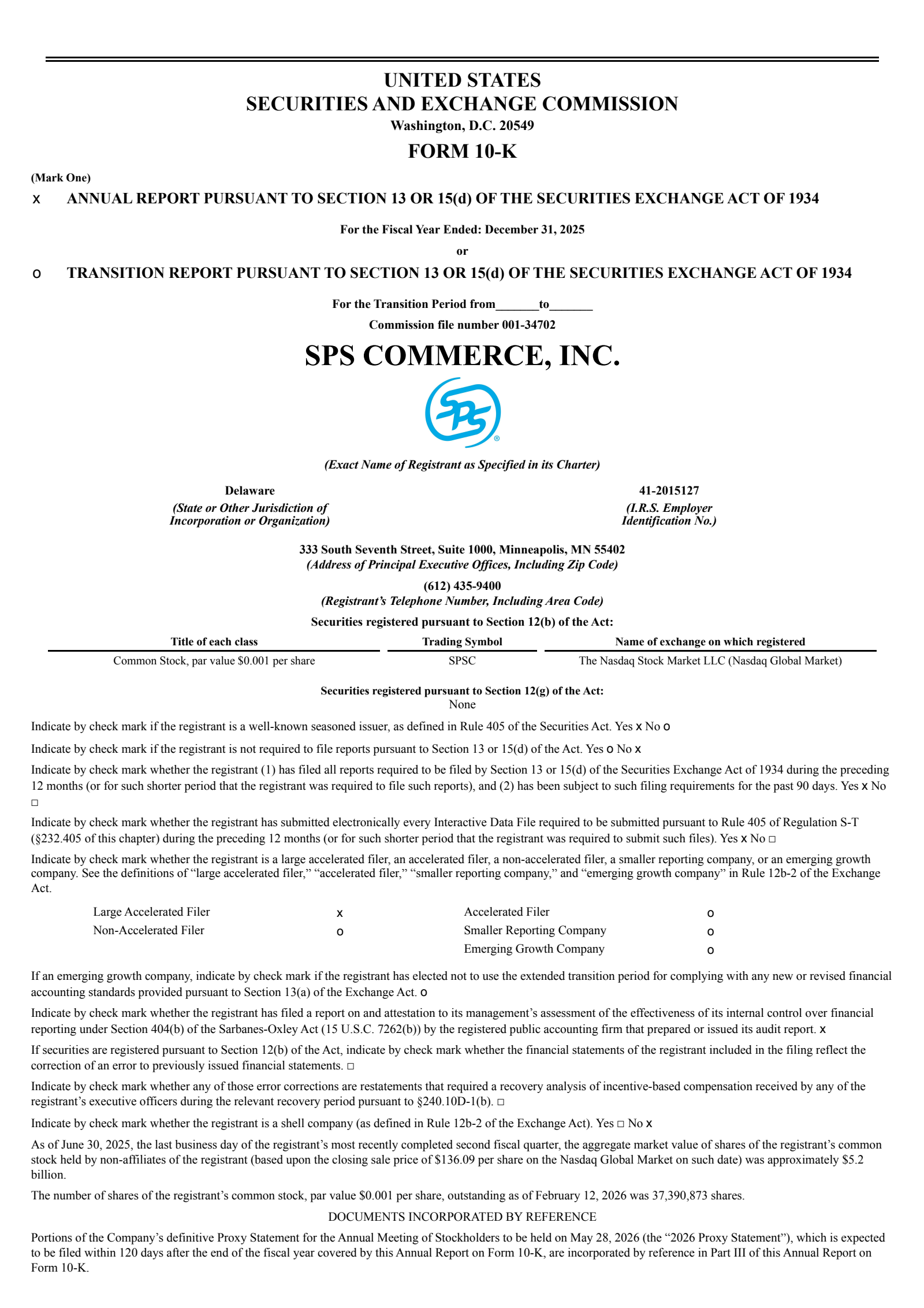 SPS Commerce's Q4 2025 Annual report