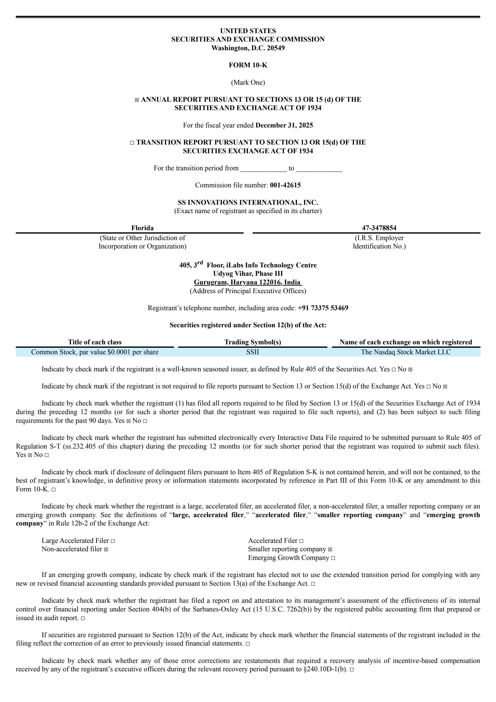 SS Innovations International's Q4 2025 Annual report