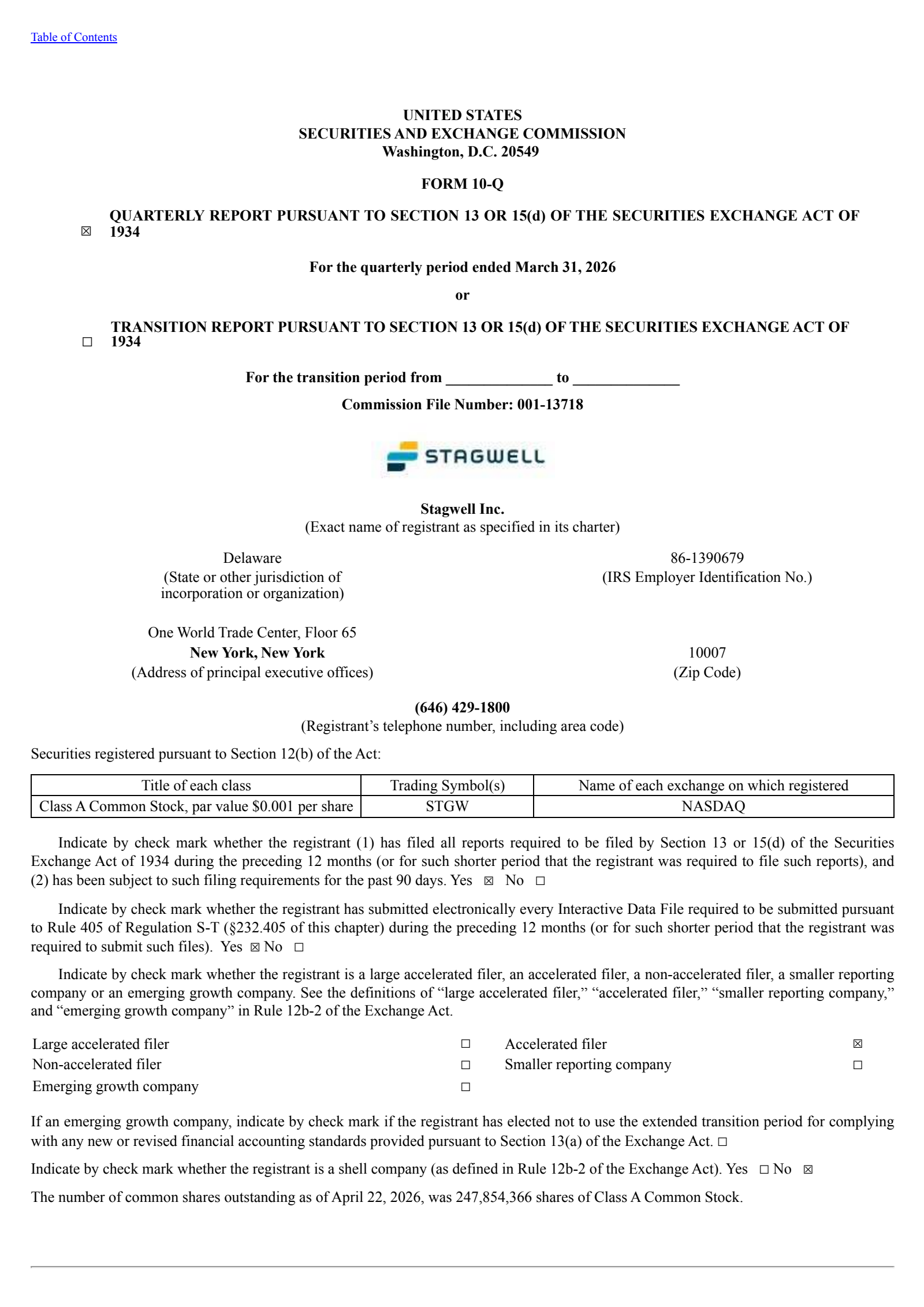 Stagwell's Q1 2026 Quarterly report