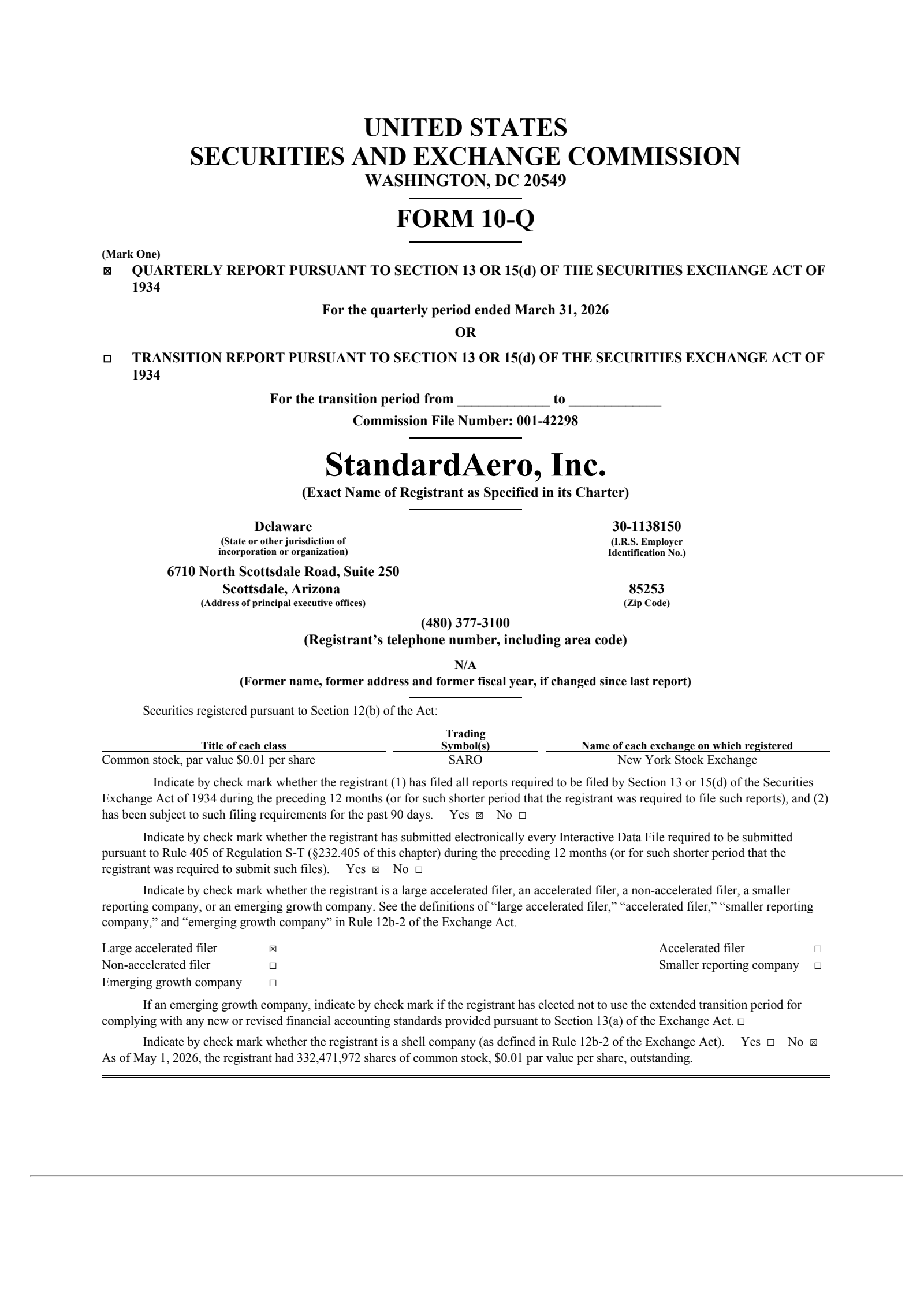 StandardAero's Q1 2026 Quarterly report