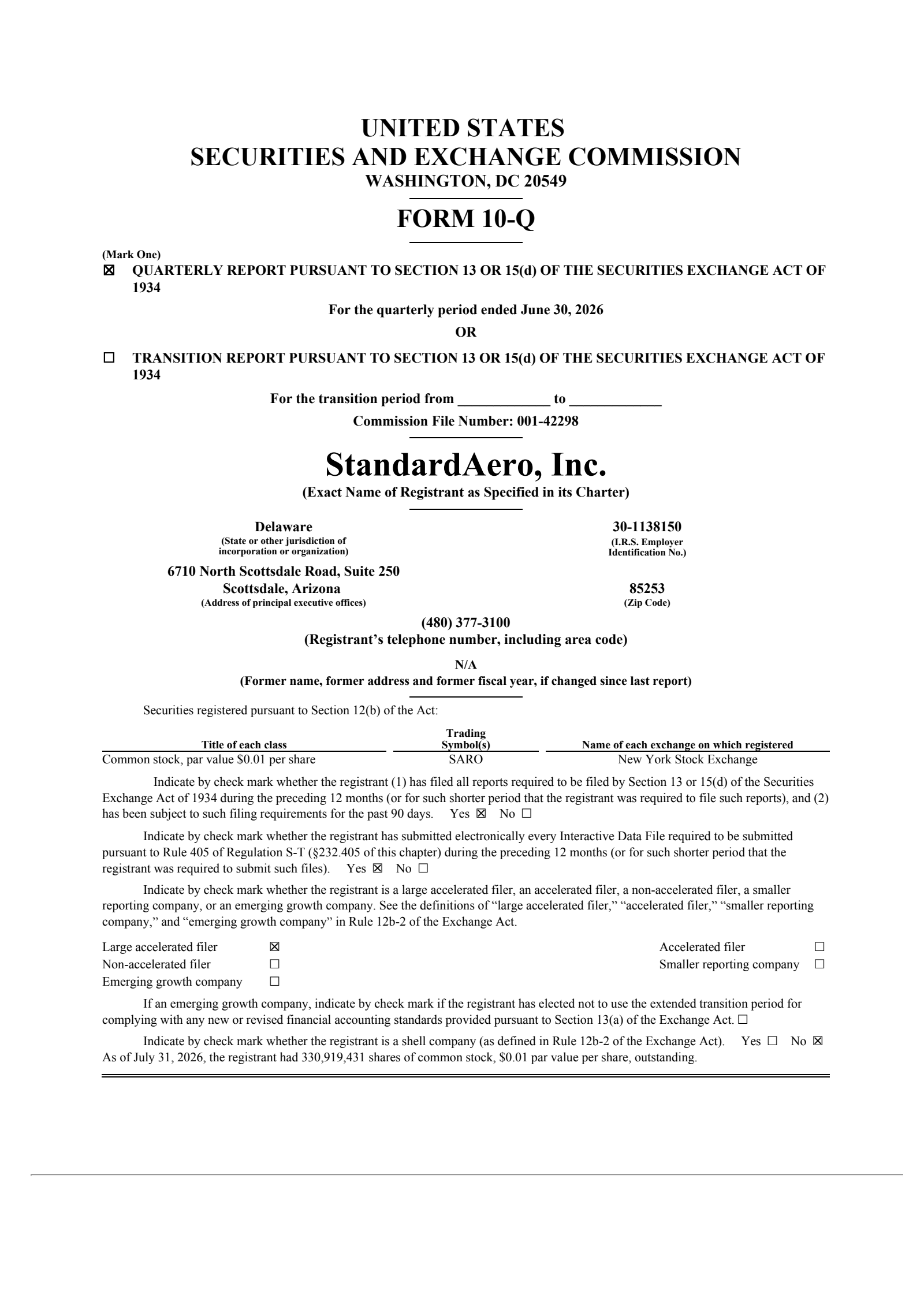 StandardAero's Q2 2026 Quarterly report