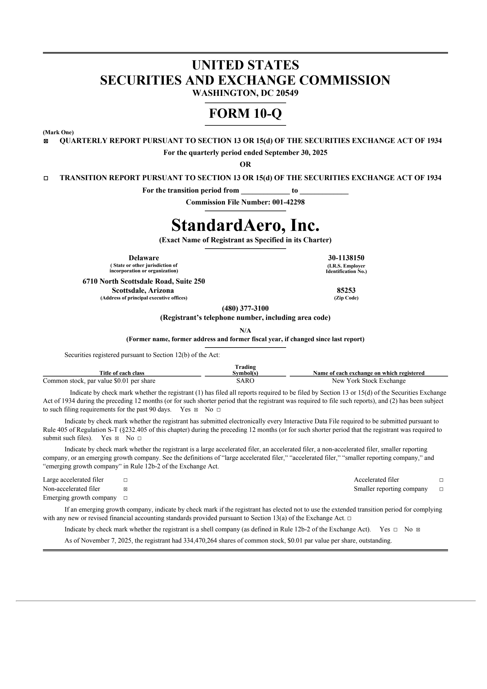 StandardAero's Q3 2025 Quarterly Report