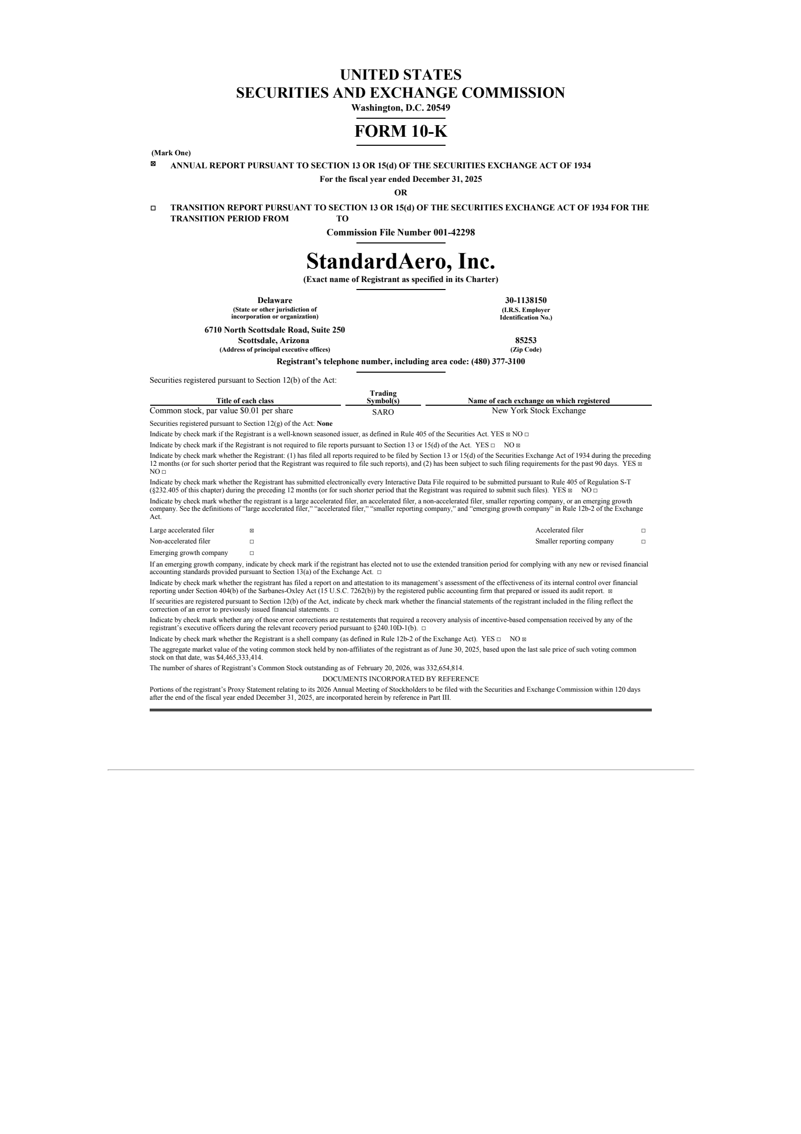 StandardAero's Q4 2025 Annual report