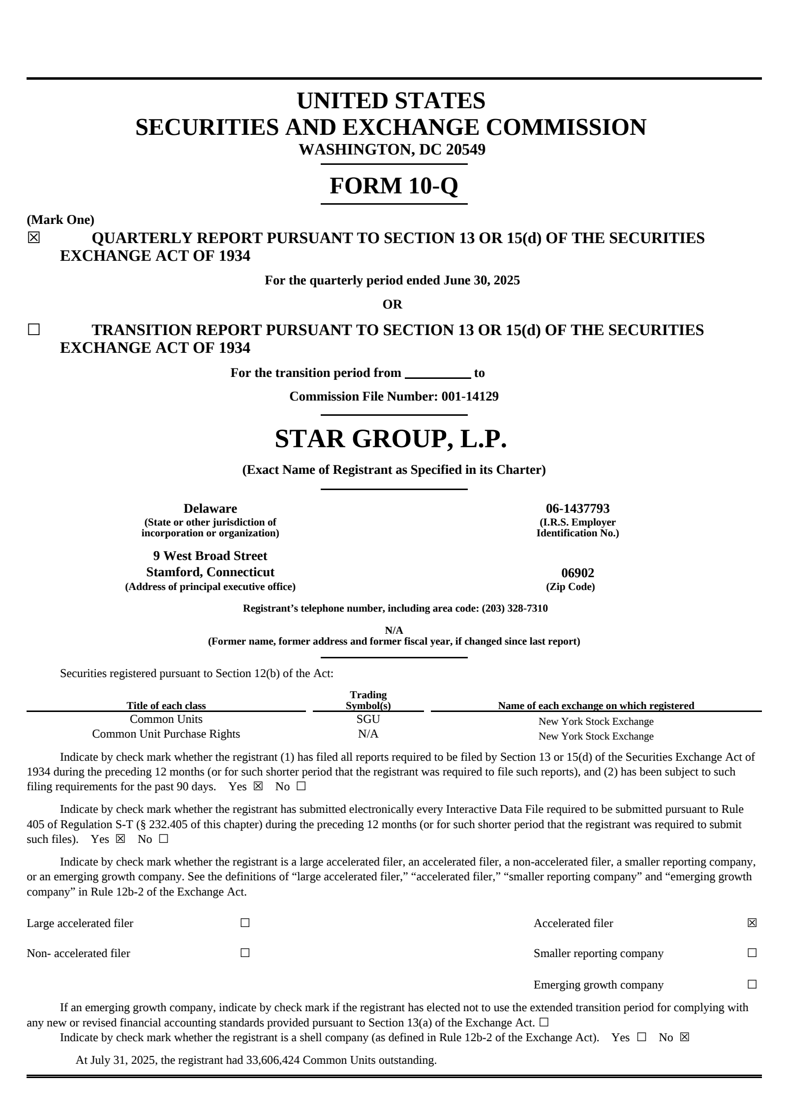 Star Group's Q3 2025 Quarterly report