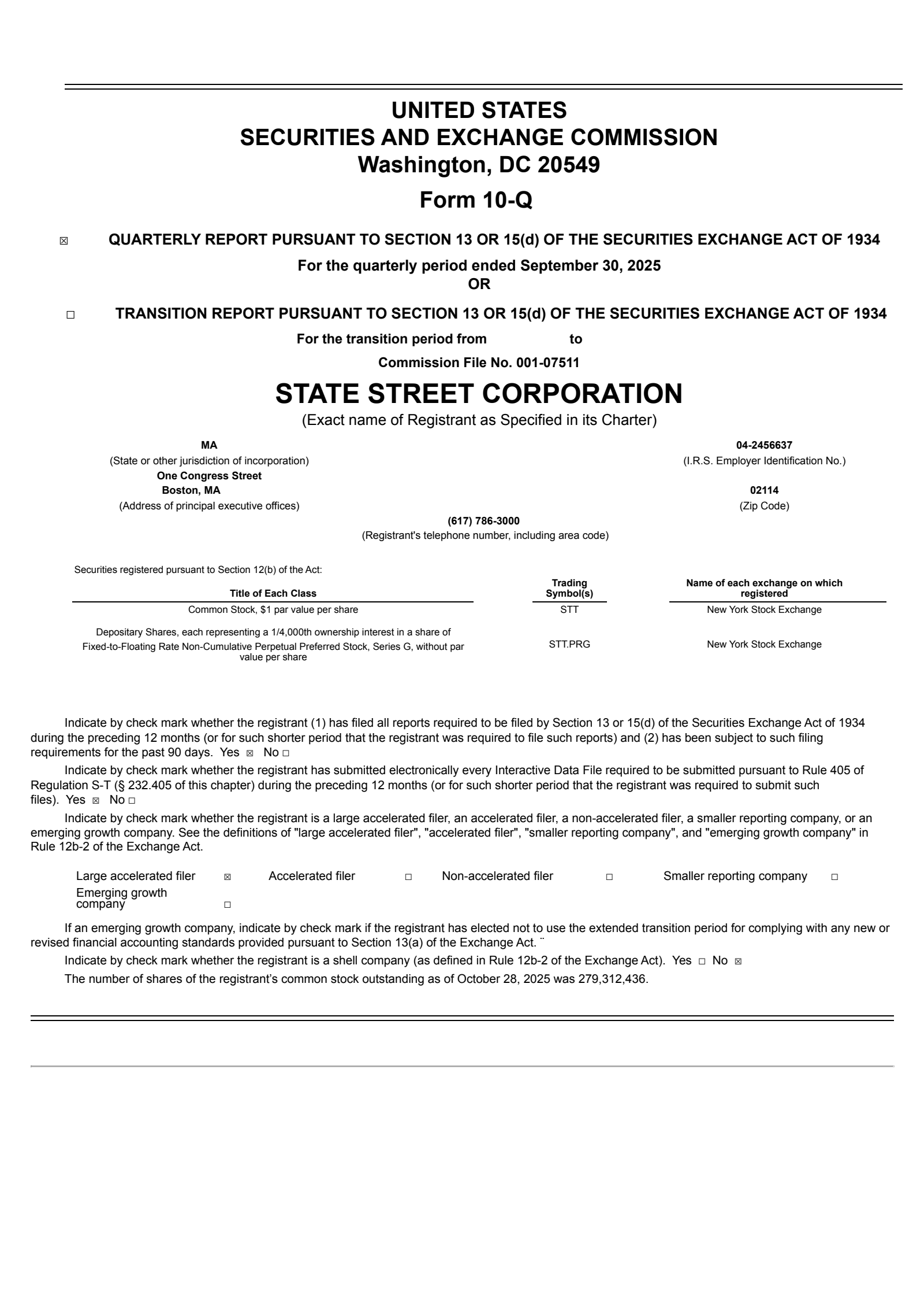 State Street's Q3 2025 Quarterly Report