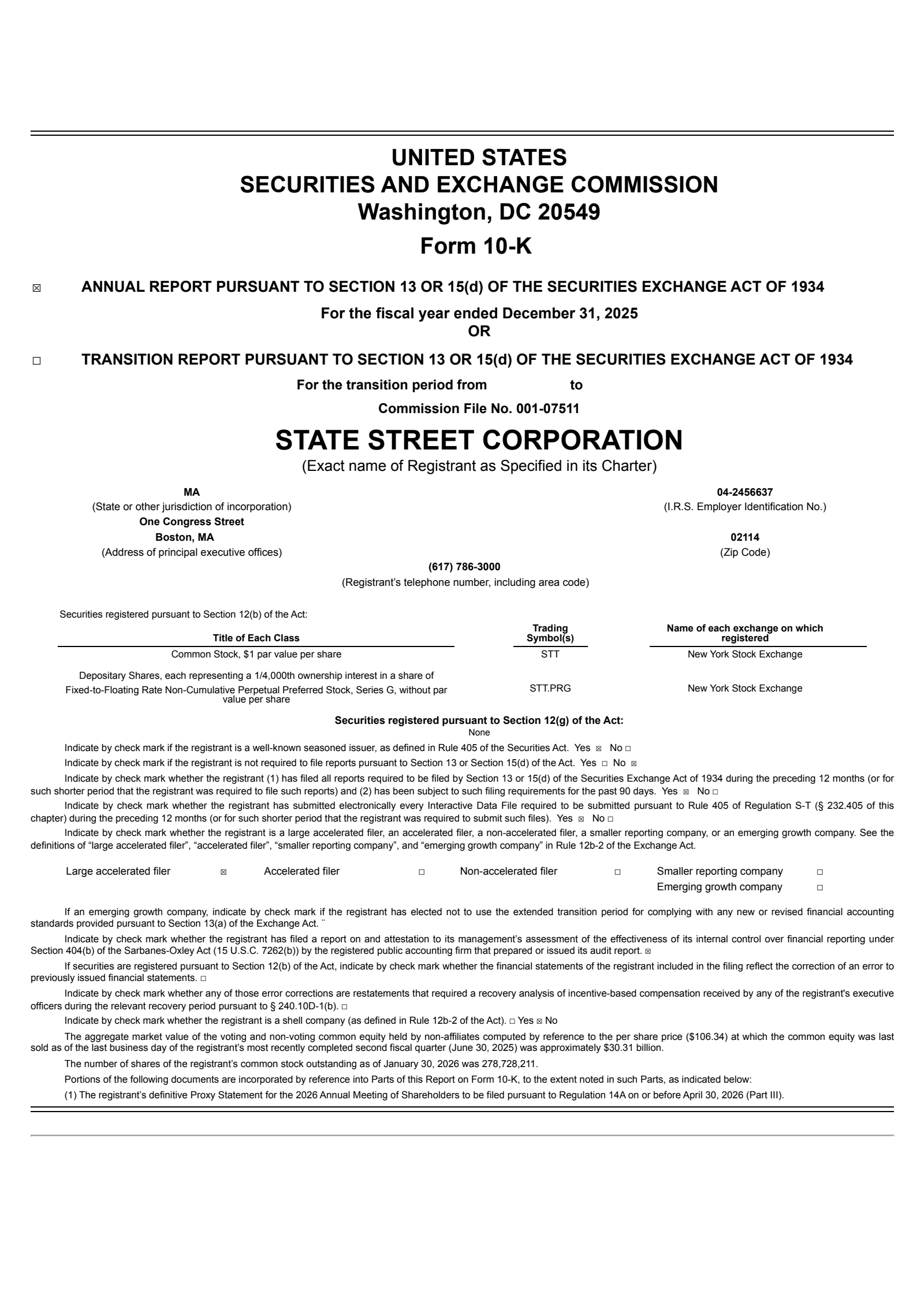 State Street's Q4 2025 Annual report