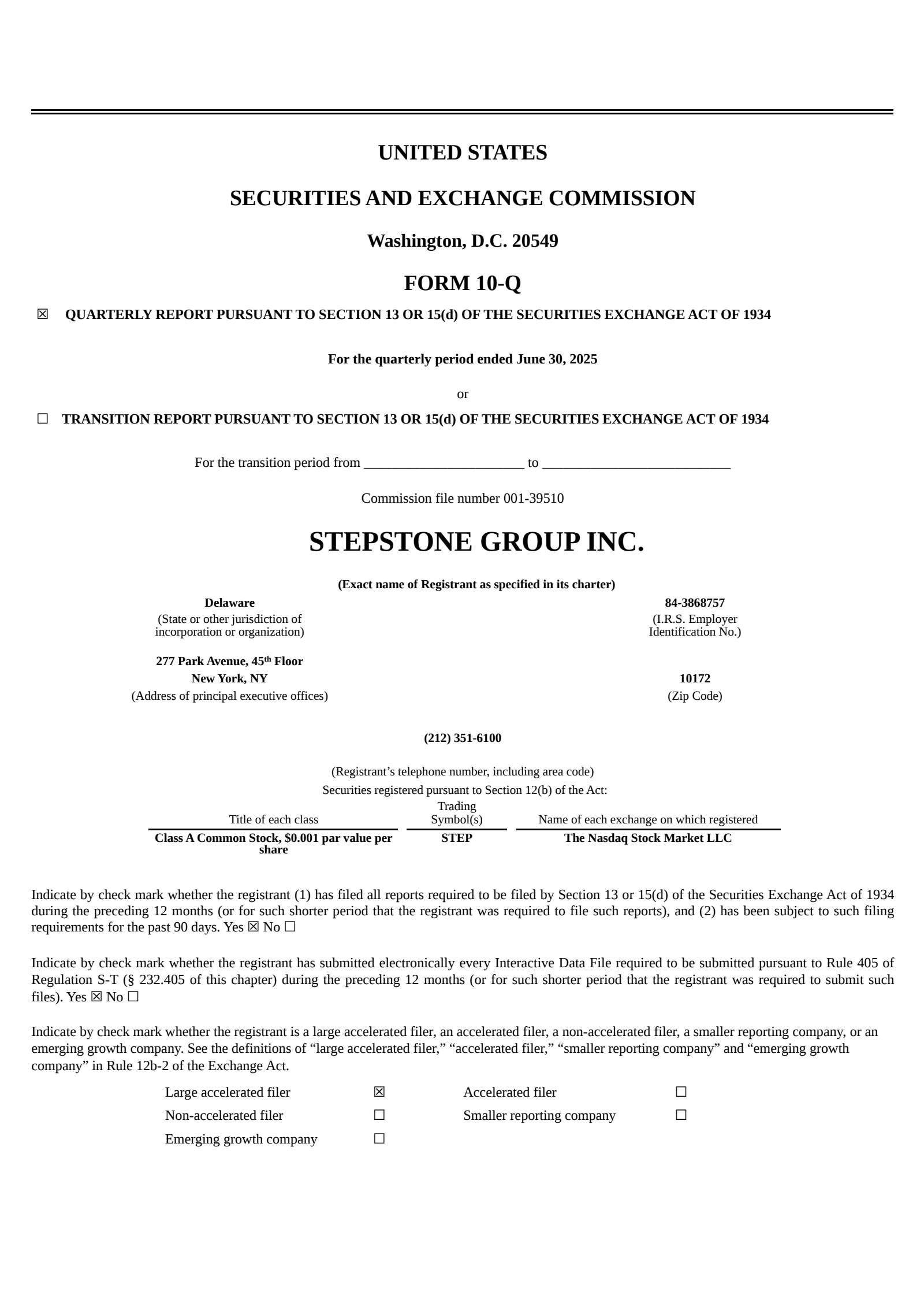 StepStone Group's Q1 2026 Quarterly report