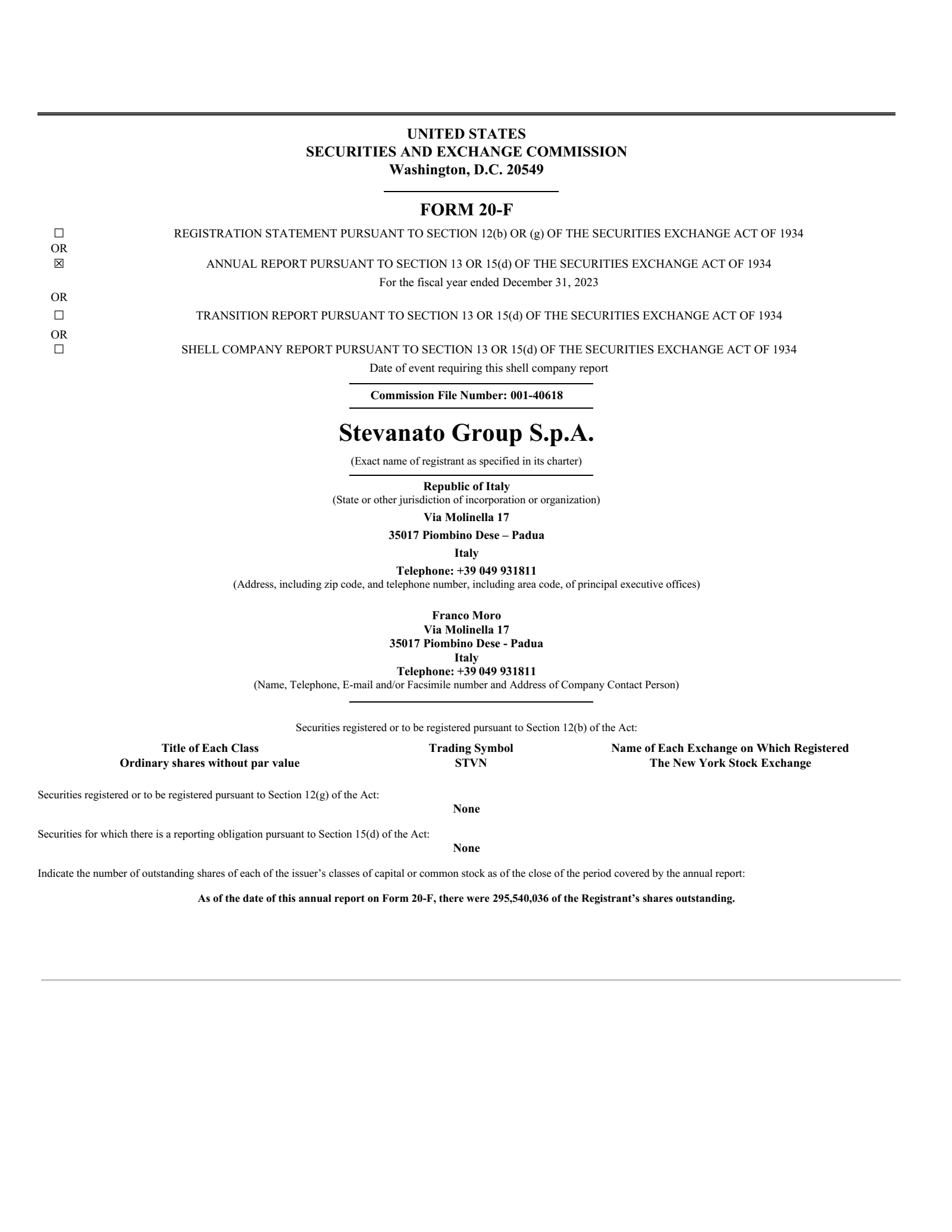 Stevanato Group's Q4 2023 Annual Report