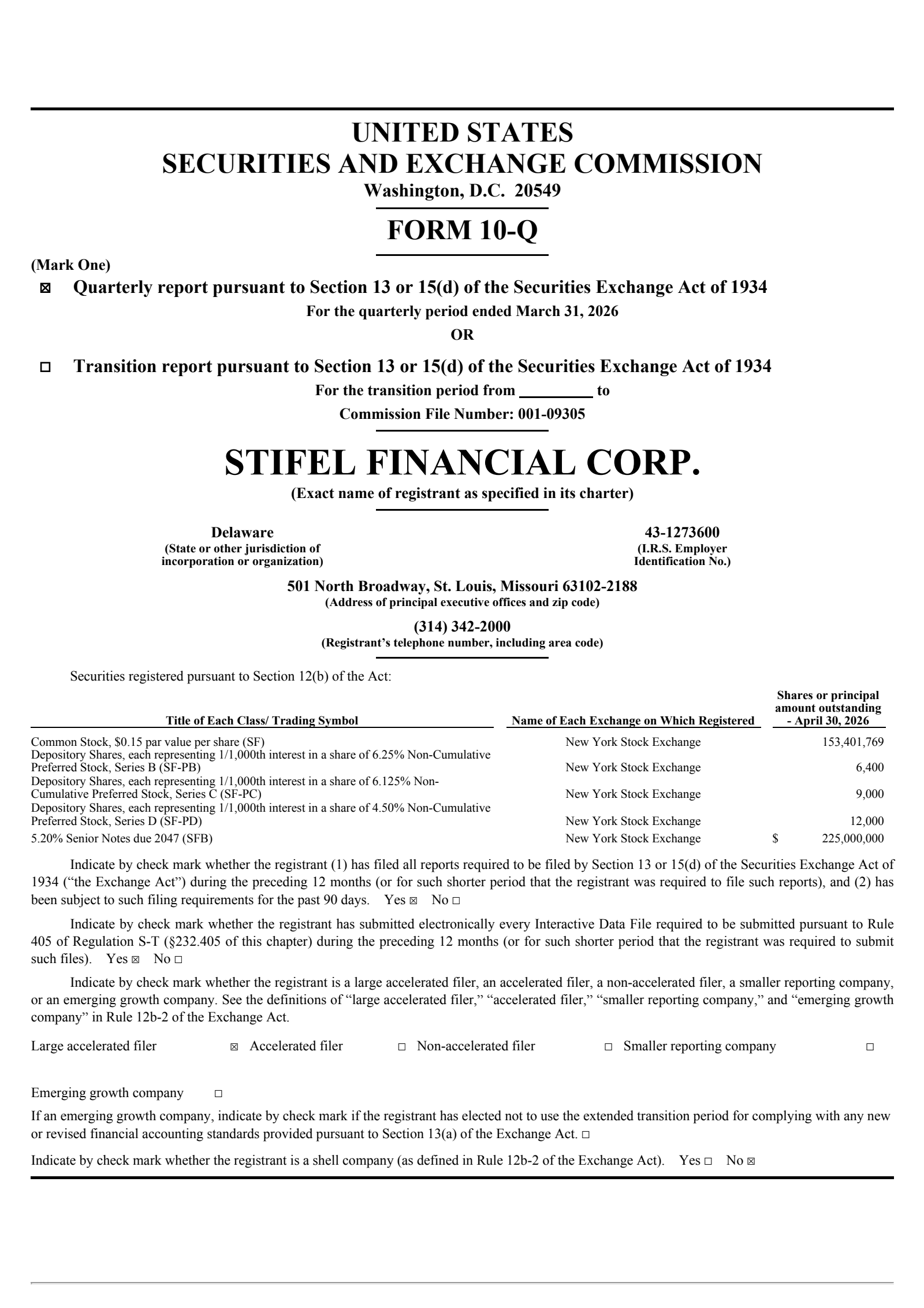 Stifel Financial's Q1 2026 Quarterly report