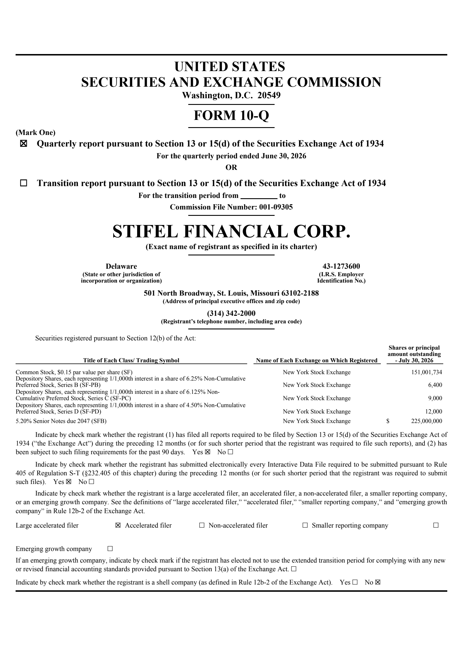 Stifel Financial's Q2 2026 Quarterly report