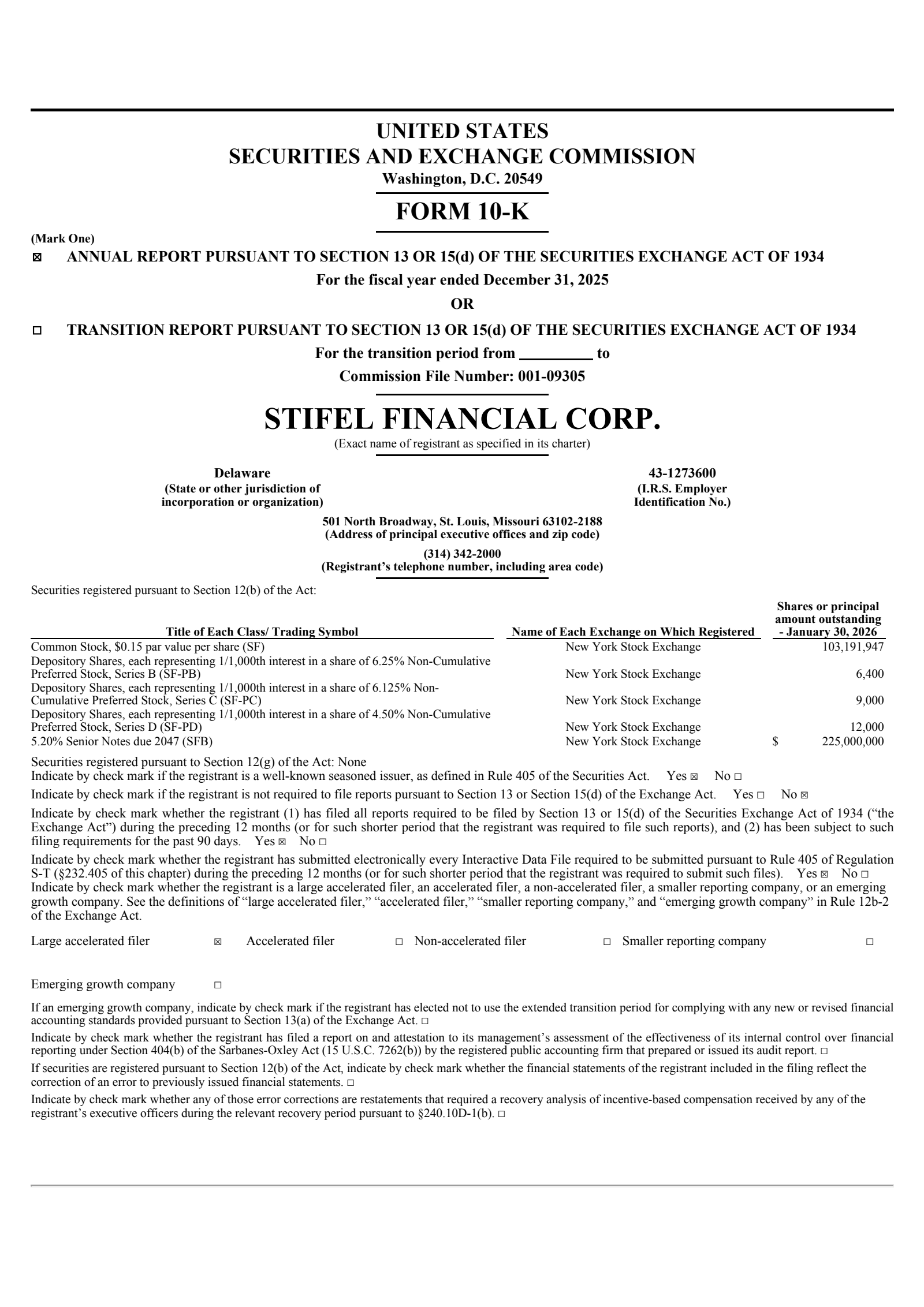 Stifel Financial's Q4 2025 Annual report