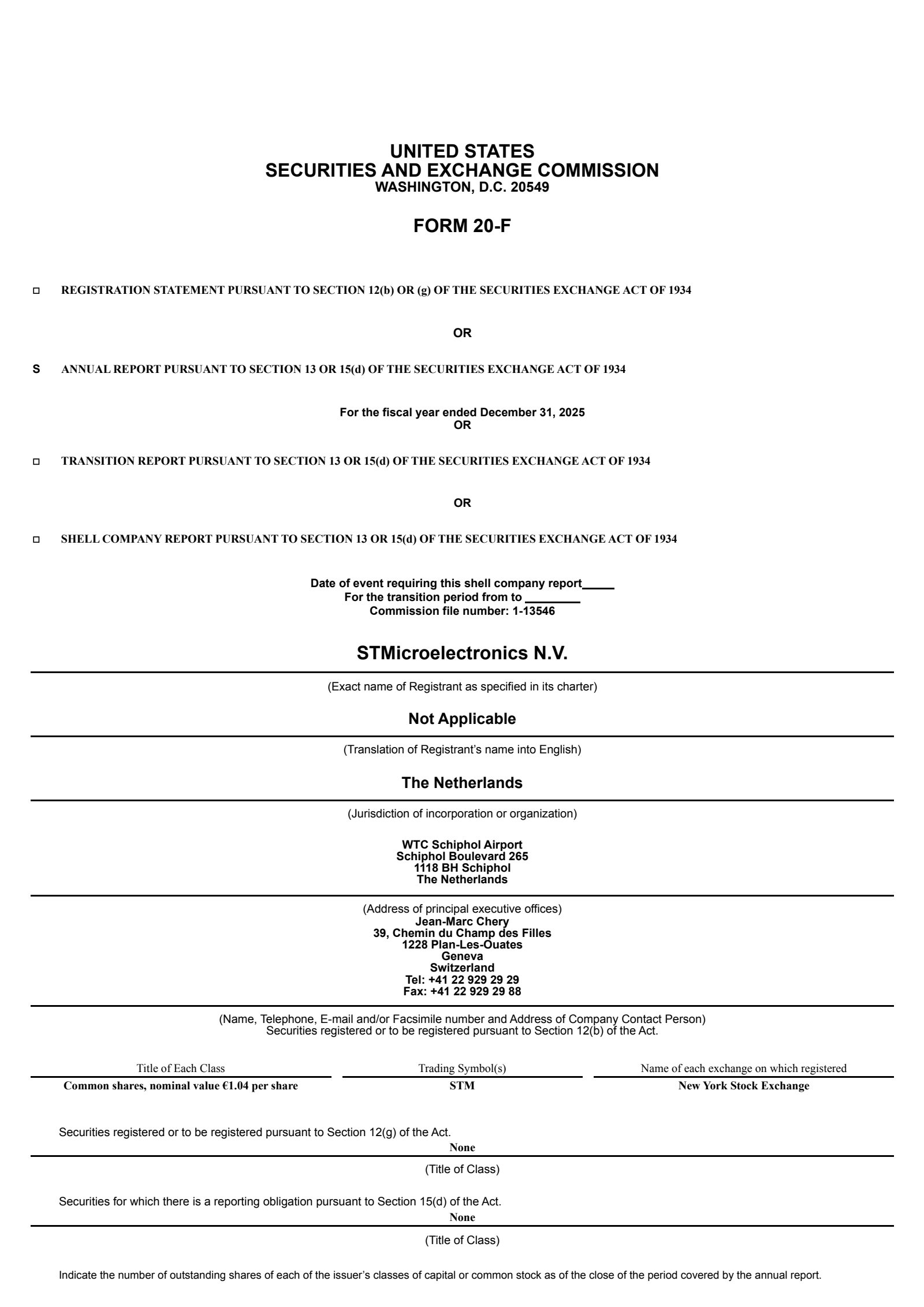 STMicroelectronics' Q4 2025 Annual report