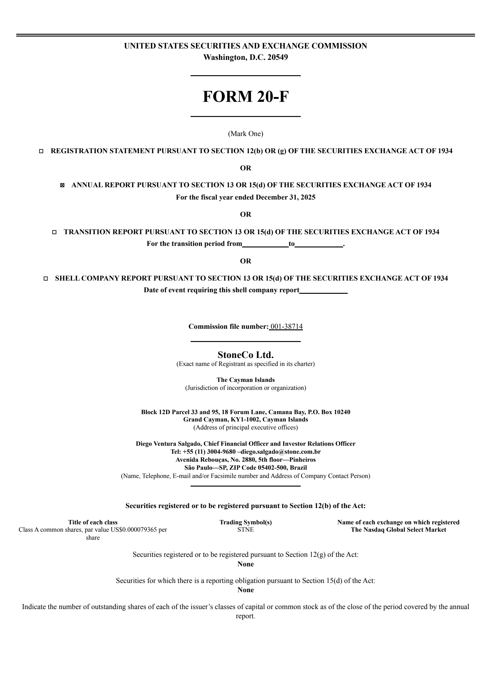 StoneCo's Q4 2025 Annual report