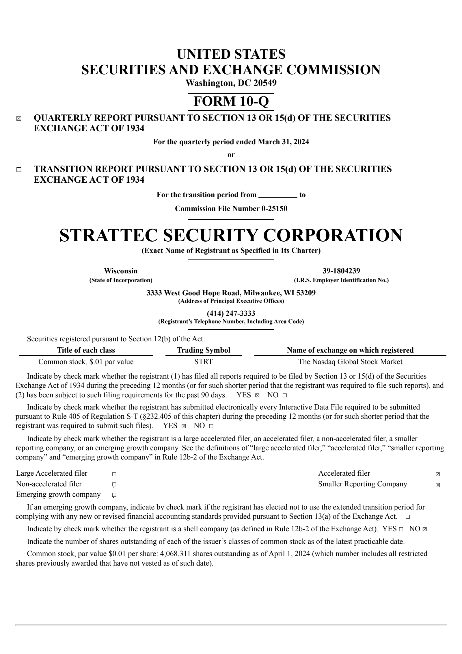Strattec Security's Q3 2024 Quarterly report