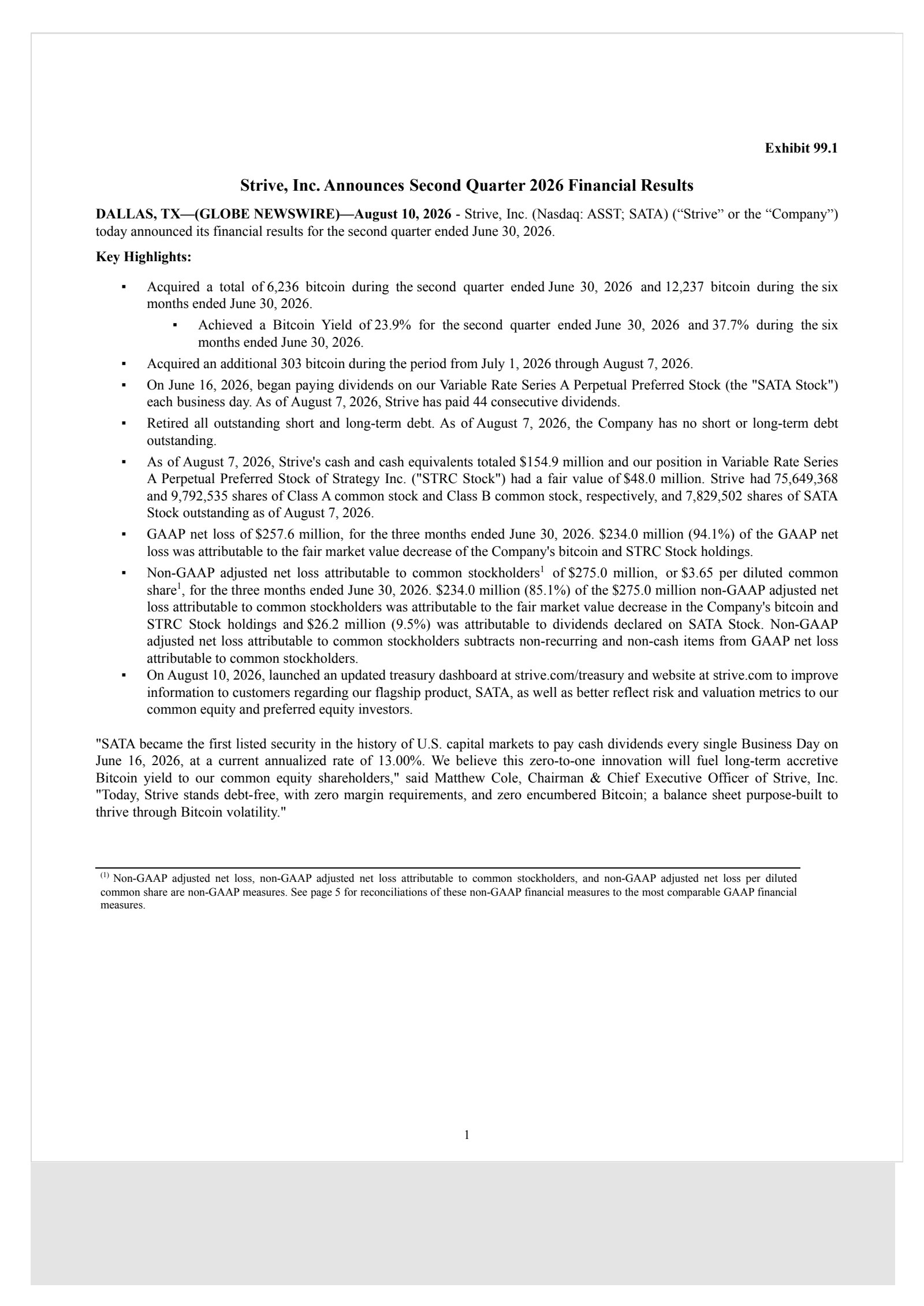 Strive's Q2 2026 Press Release