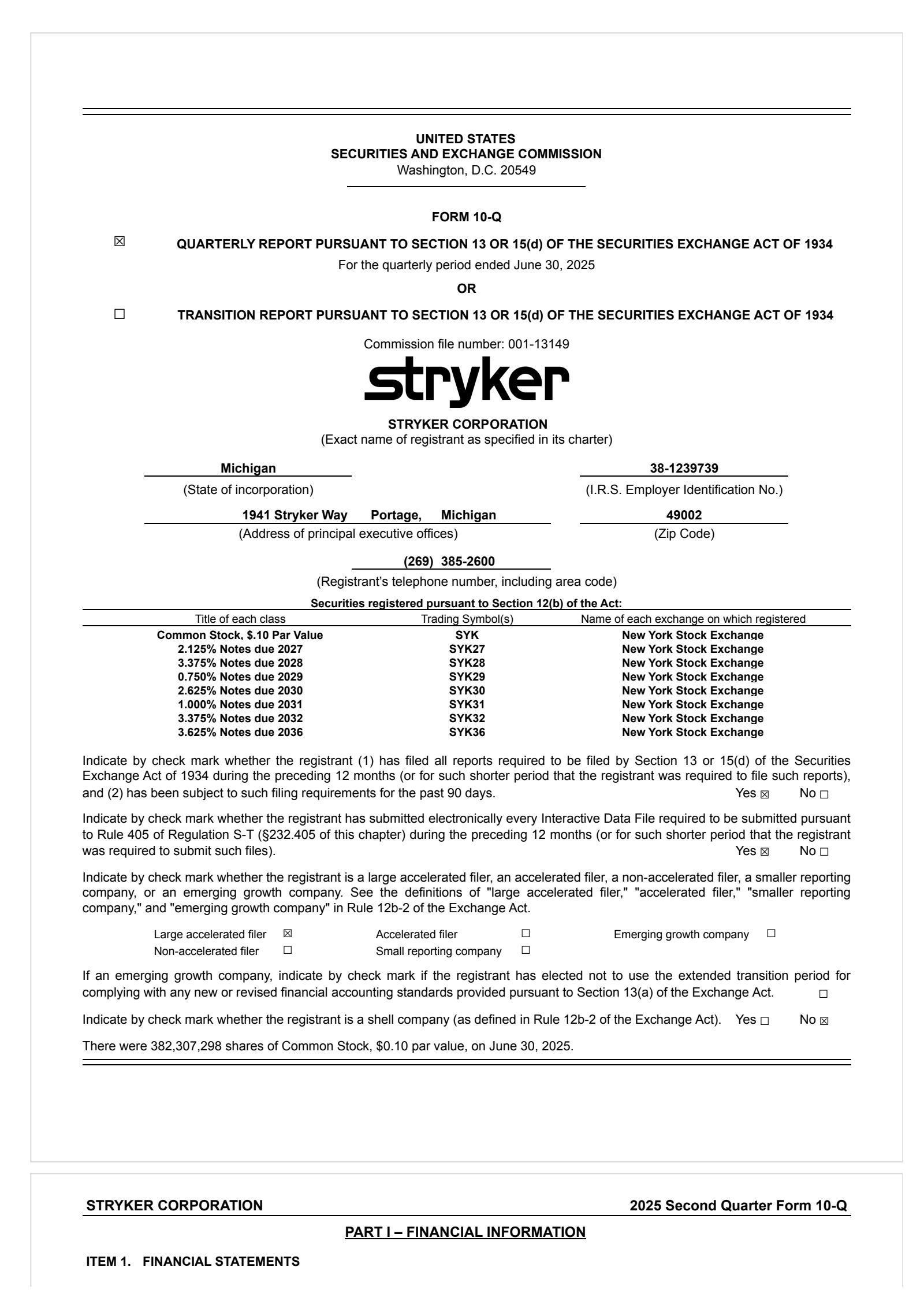 Stryker's Q2 2025 Quarterly report