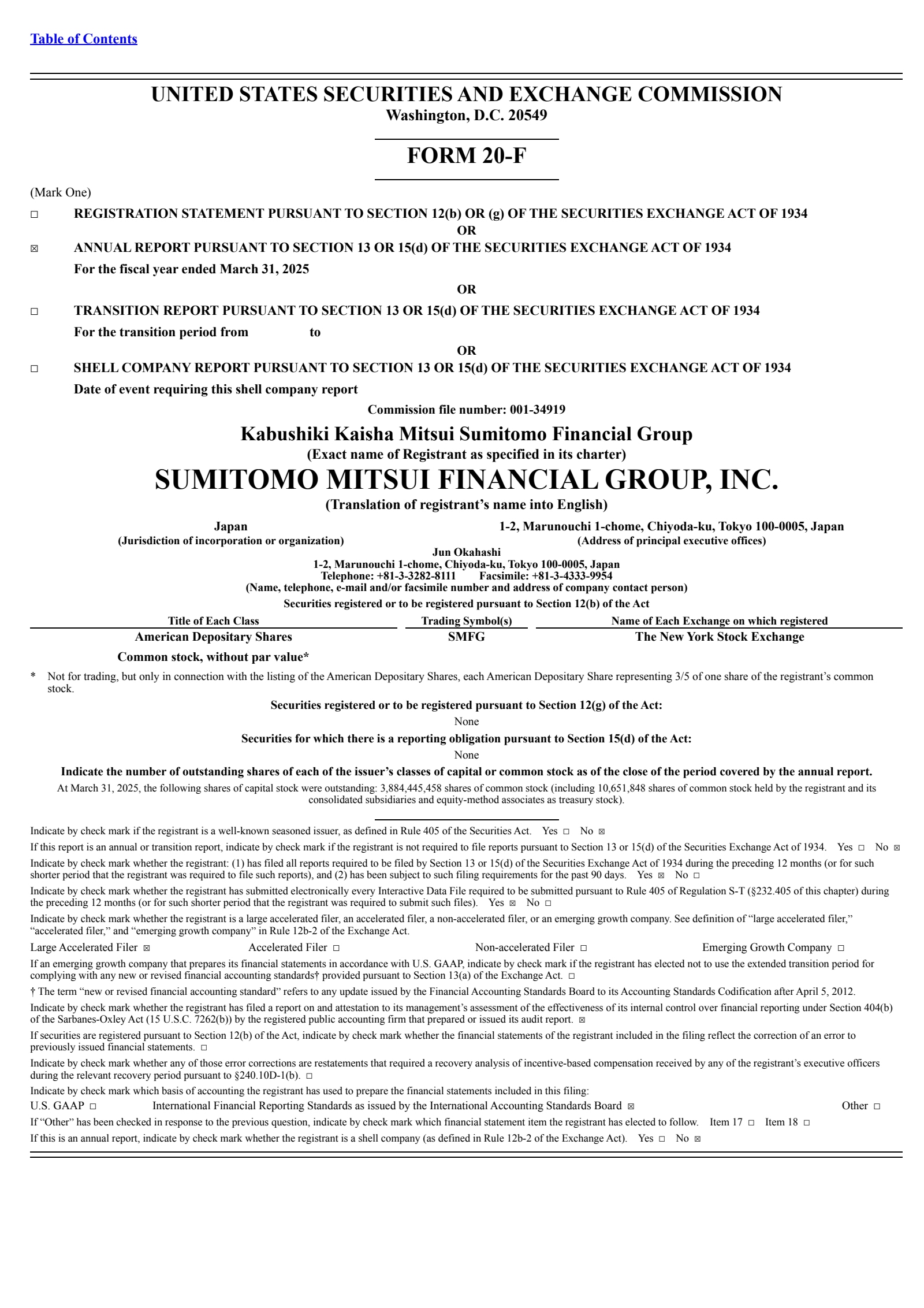 Sumitomo Mitsui Financial Group's Q4 2025 Annual report