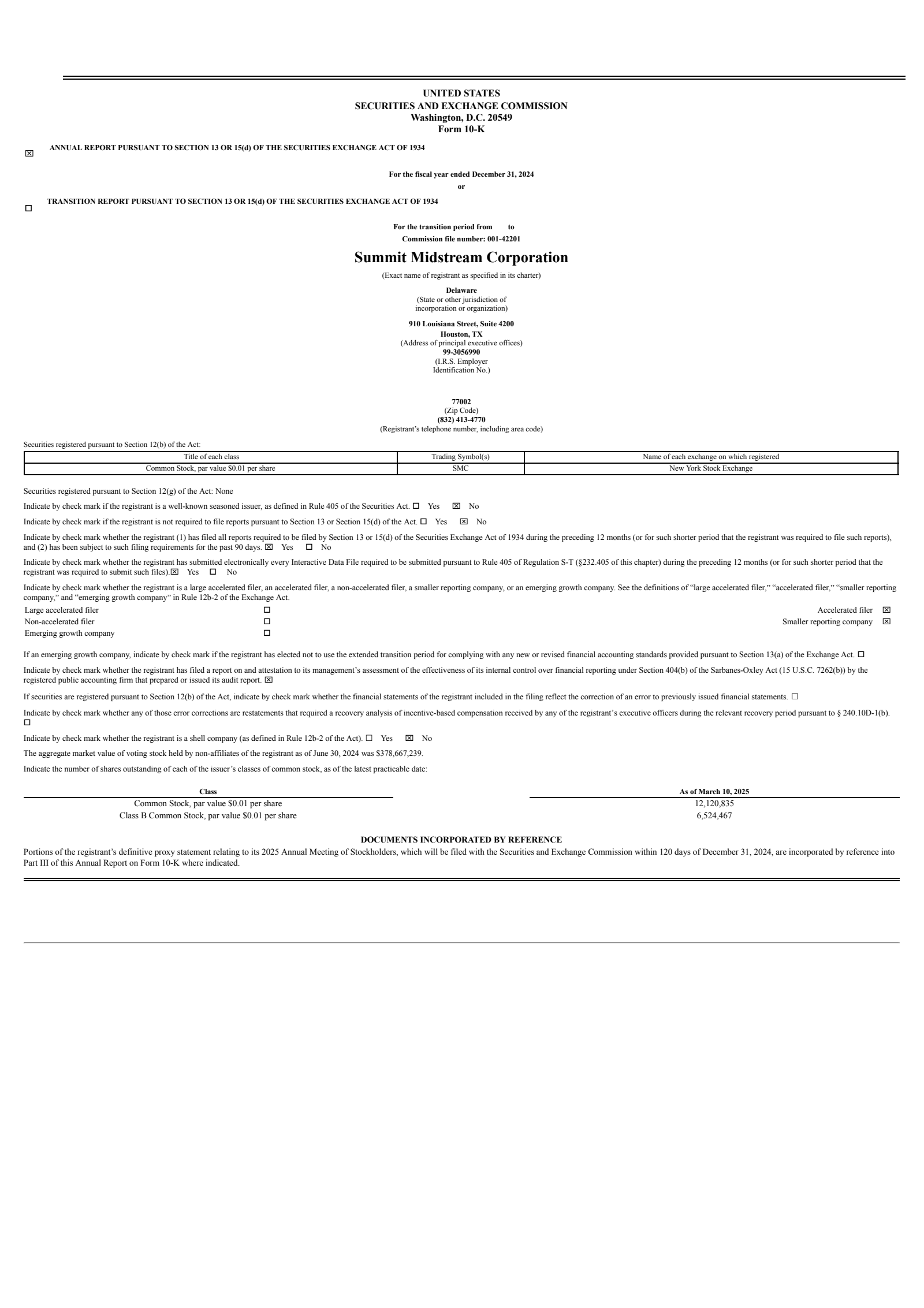 Summit Midstream Partners' Q4 2024 Annual Report