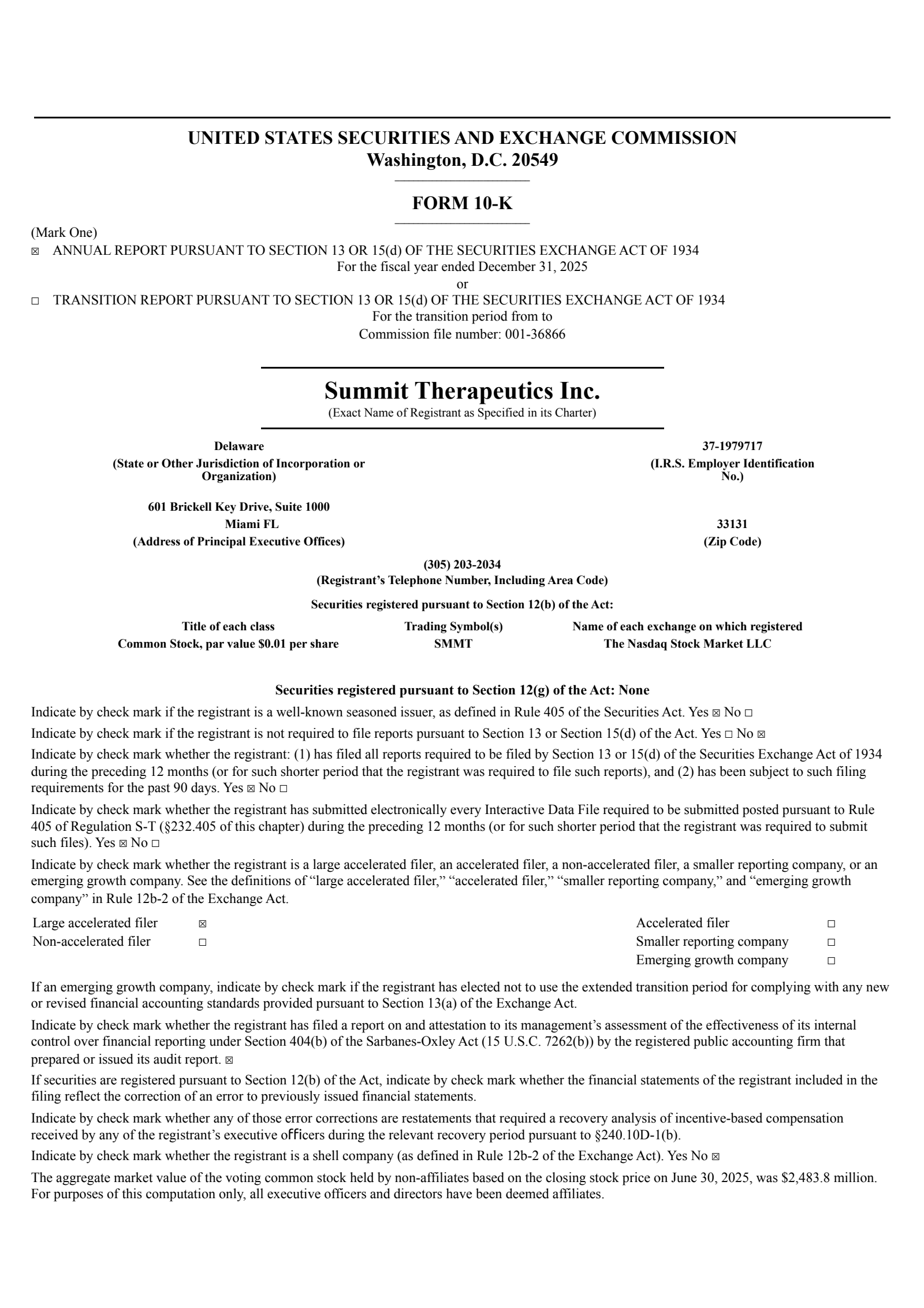 Summit Therapeutics' Q4 2025 Annual report
