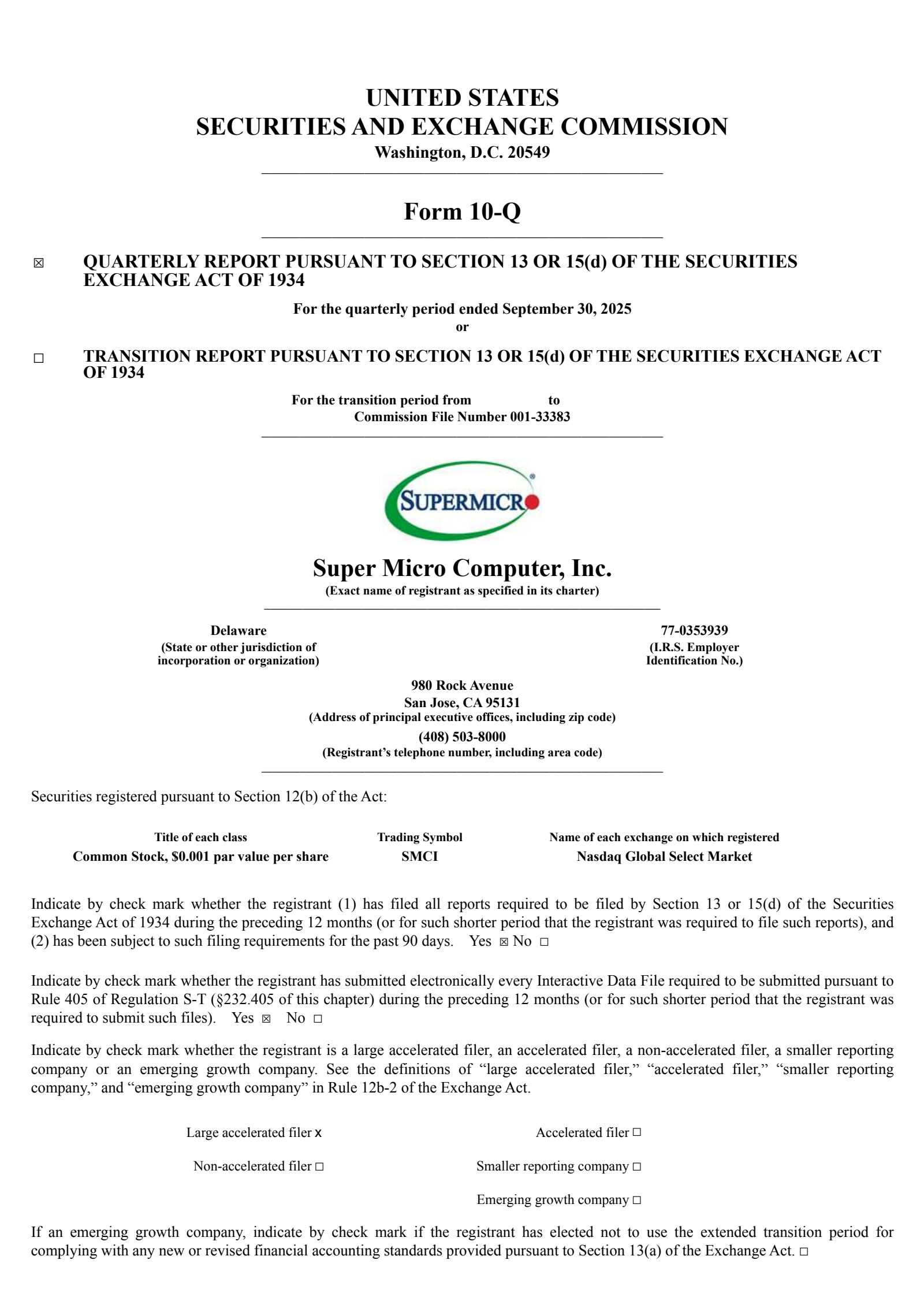 Super Micro Computer's Q1 2026 Quarterly Report