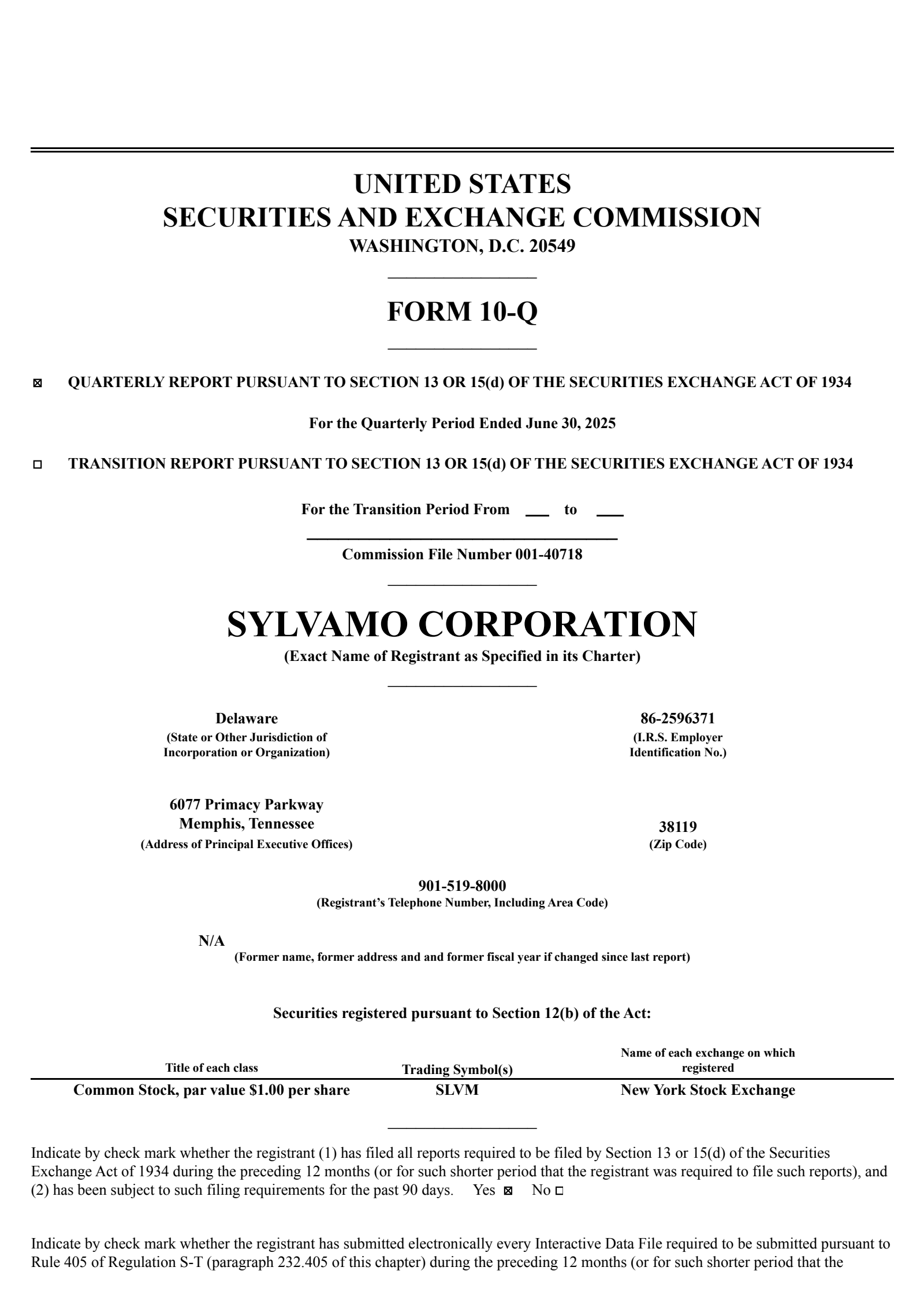 Sylvamo's Q2 2025 Quarterly report