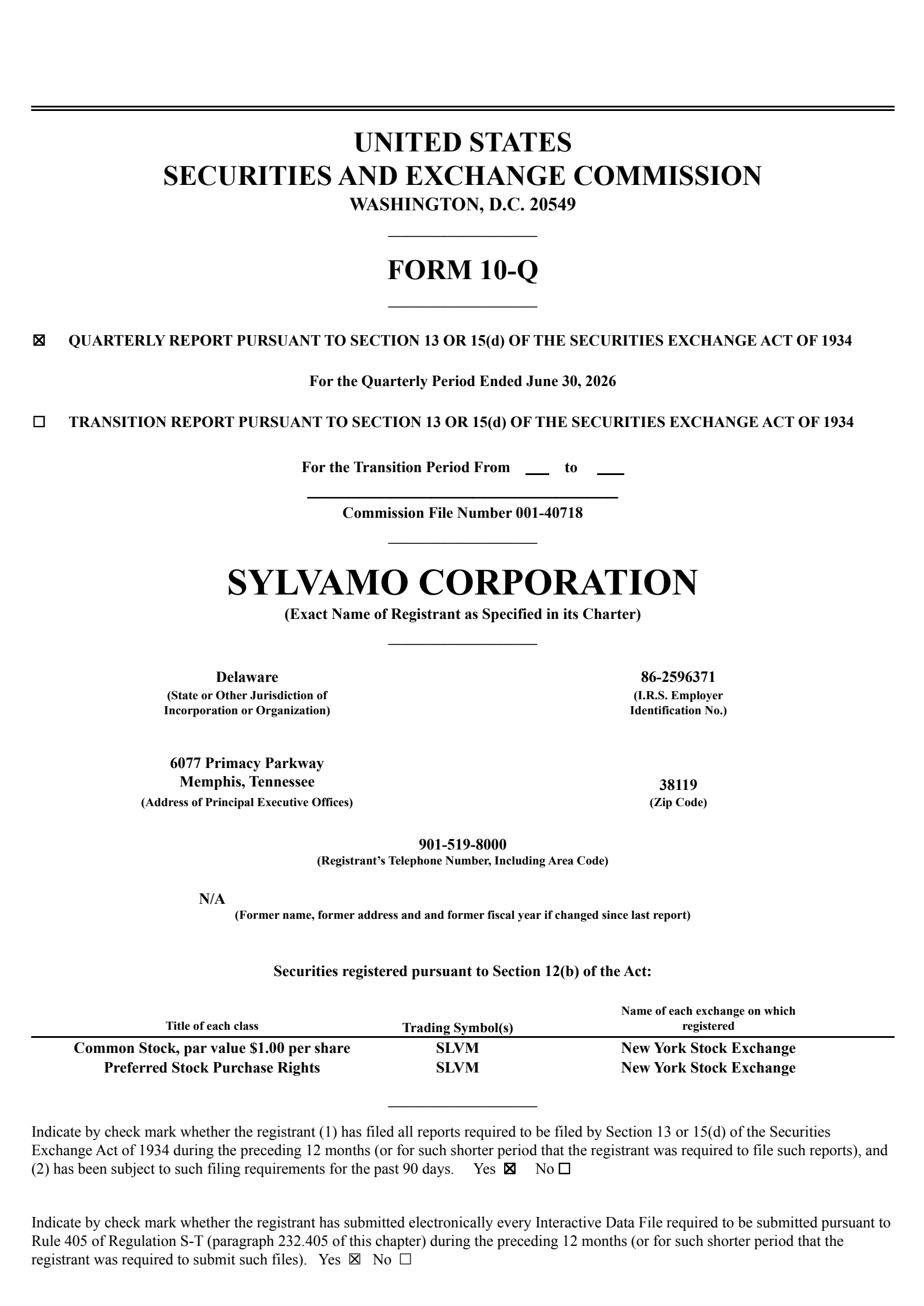 Sylvamo's Q2 2026 Quarterly report