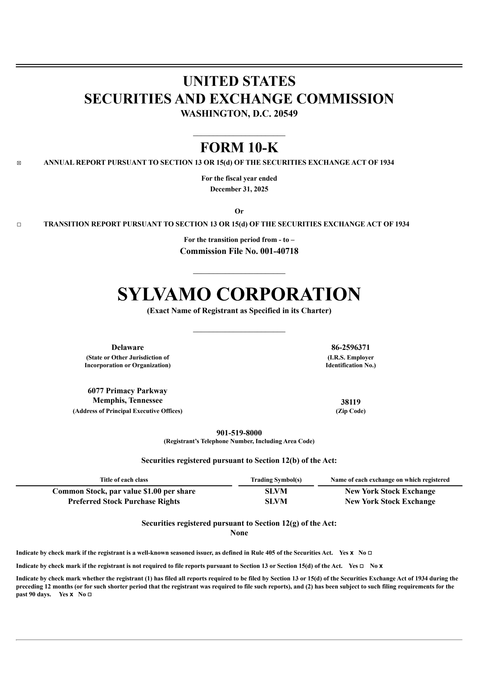 Sylvamo's Q4 2025 Annual report
