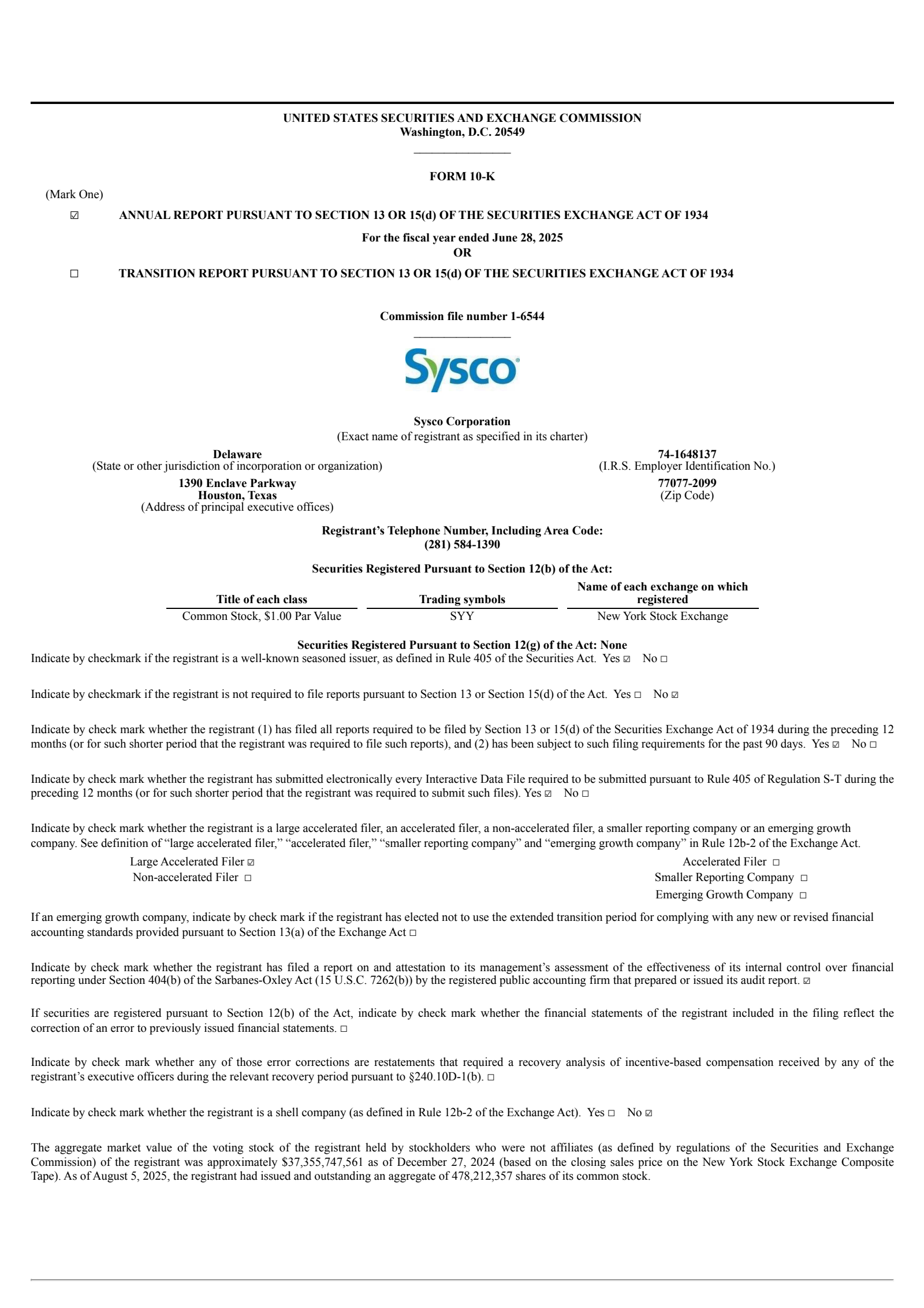Sysco's Q4 2025 Annual report
