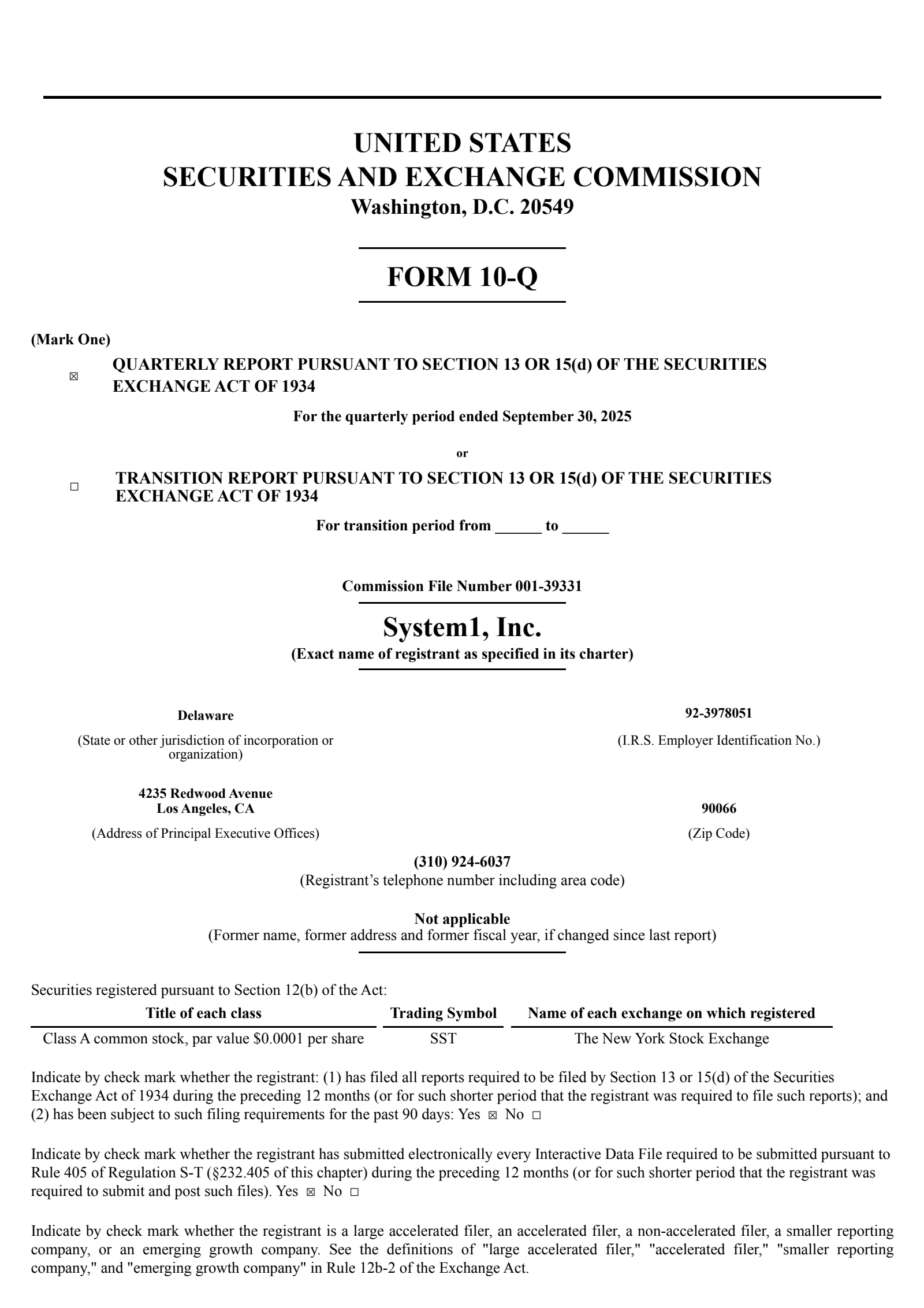 System1's Q3 2025 Quarterly Report