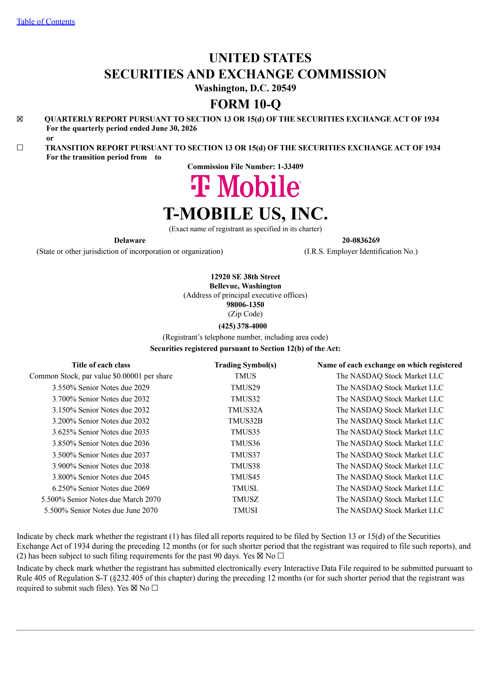 T-Mobile US's Q2 2026 Quarterly report