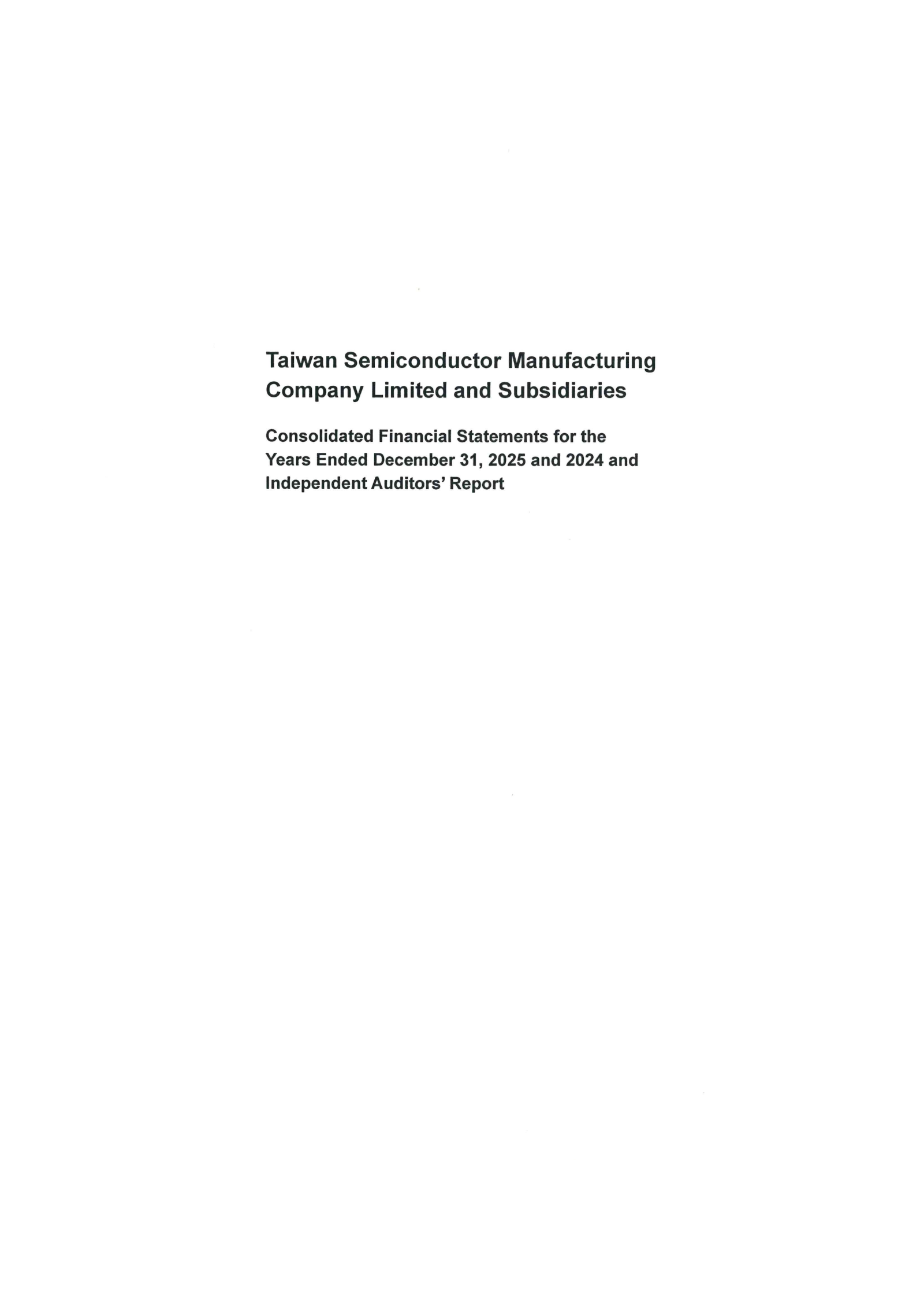 Taiwan Semiconductor Manufacturing's Q4 2025 Interim report