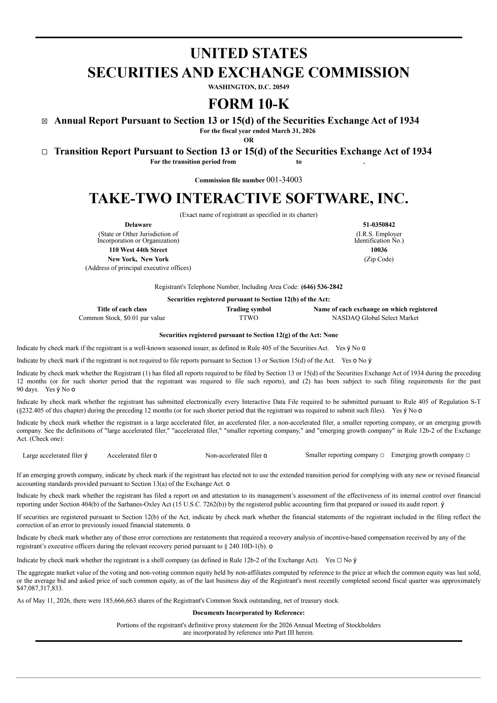 TTWO Q4 2026 Earnings Report on 5/21/2026