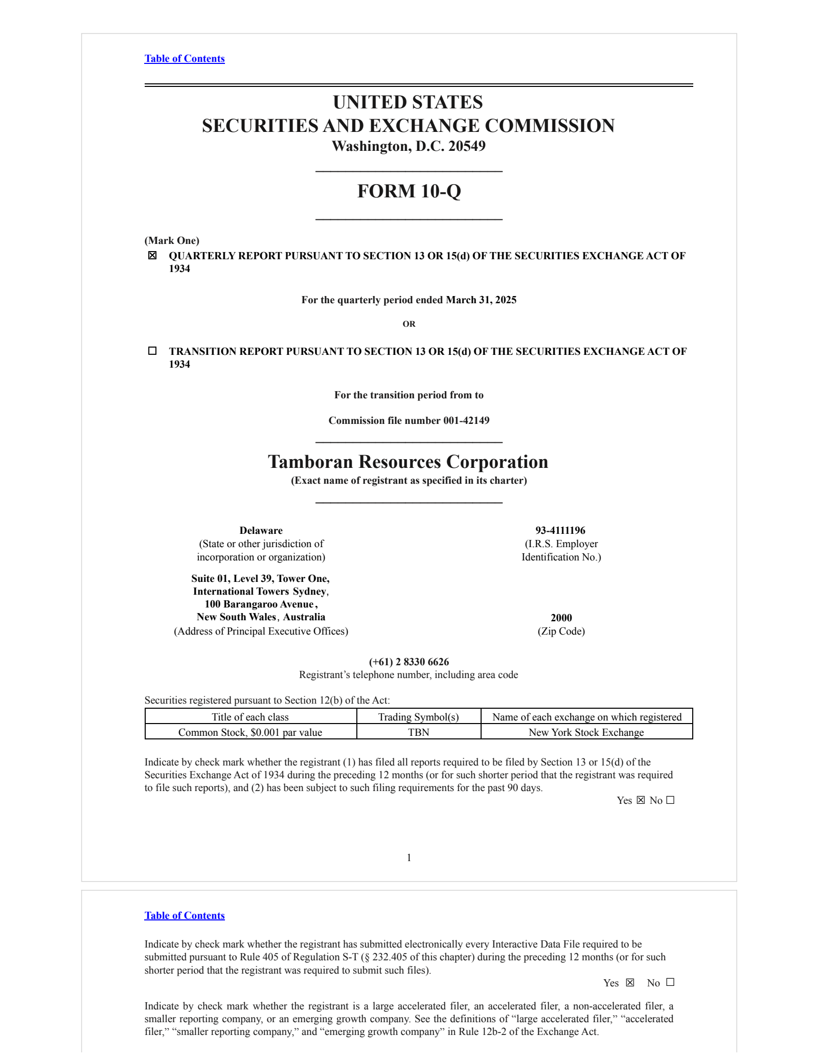 Tamboran Resources' Q3 2025 Quarterly report